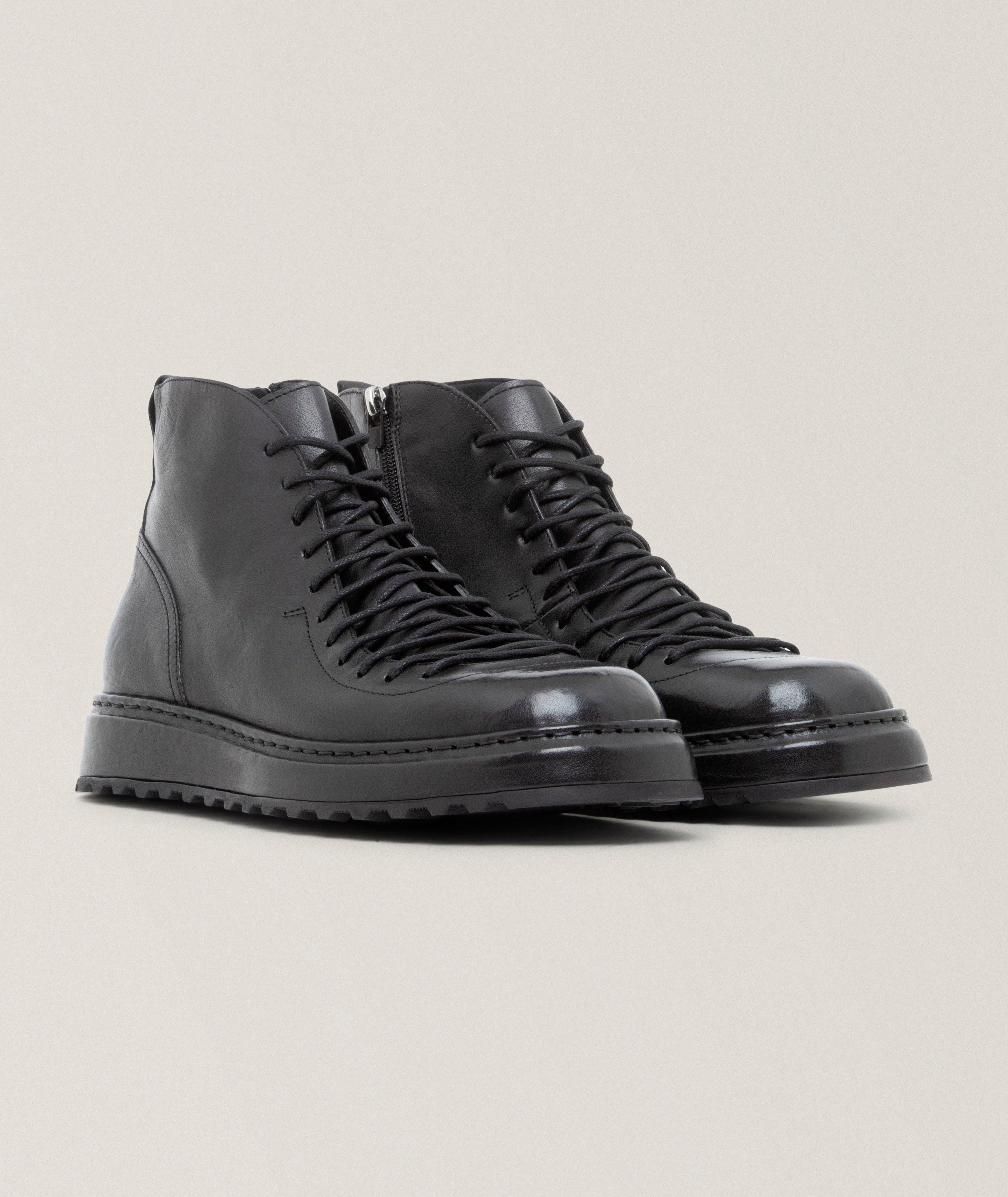 Textured Leather Ankle Boots image 1