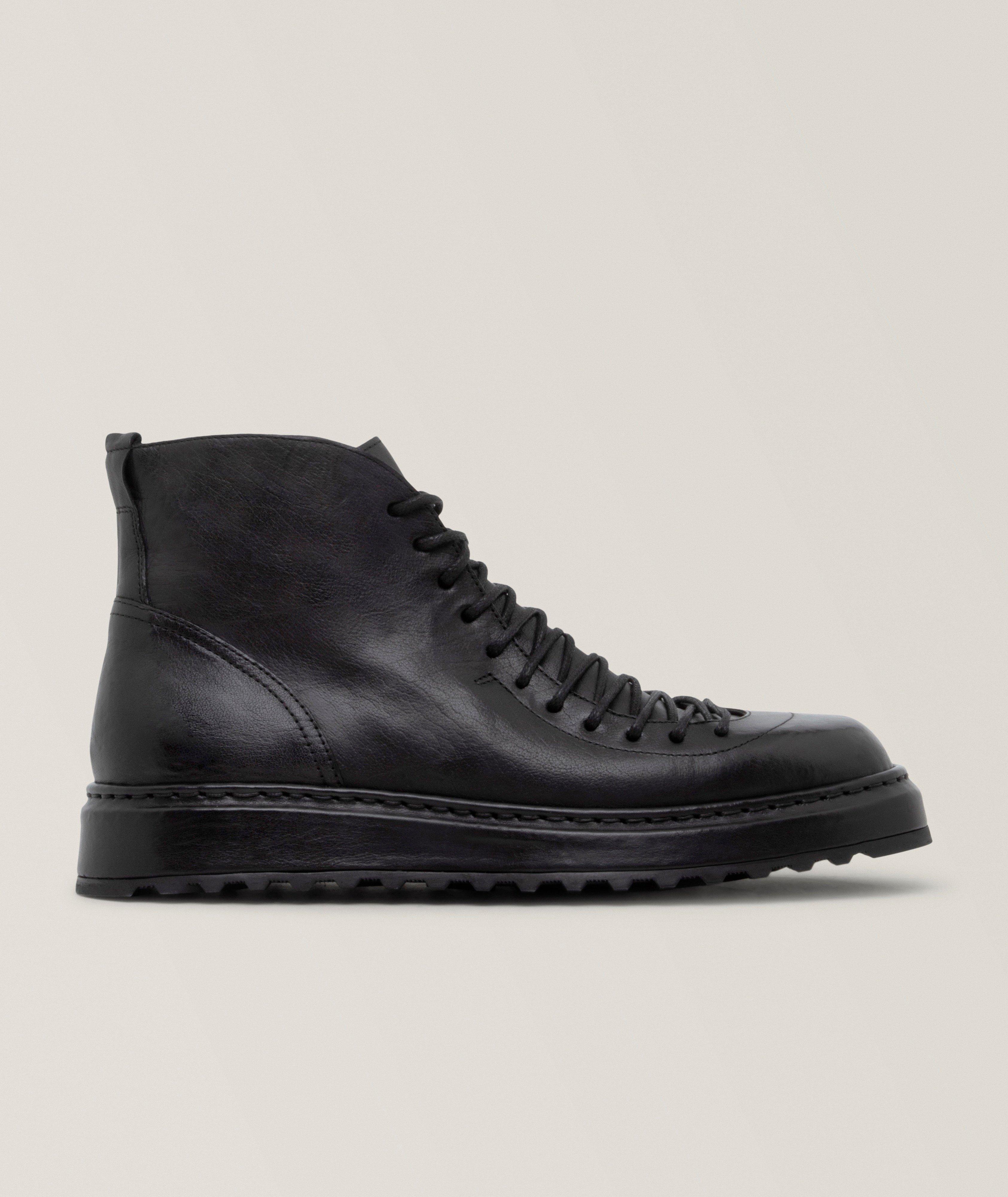 Textured Leather Ankle Boots image 0