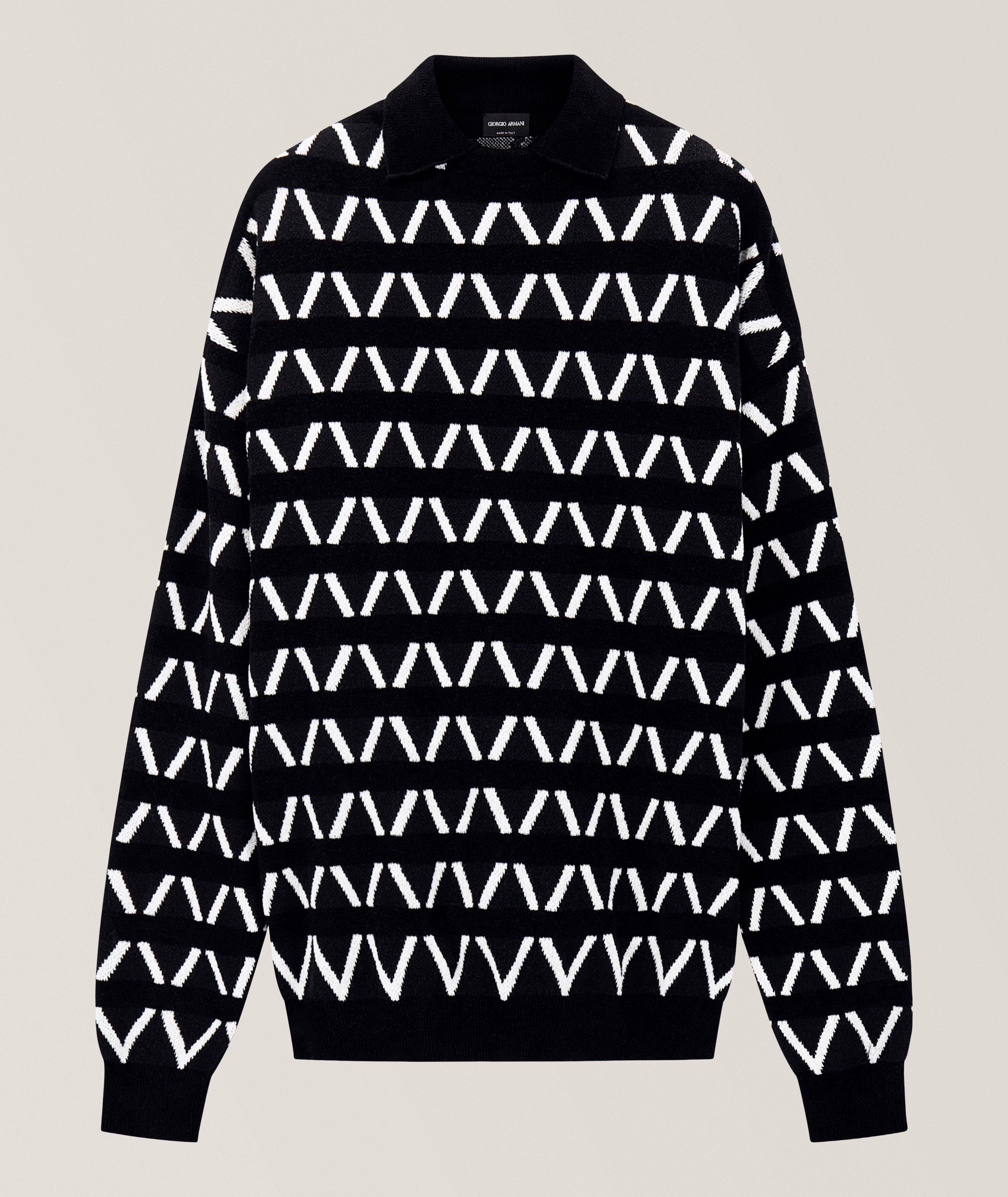 Giorgio Armani Oversized Jacquard Virgin Wool-Blend Sweater