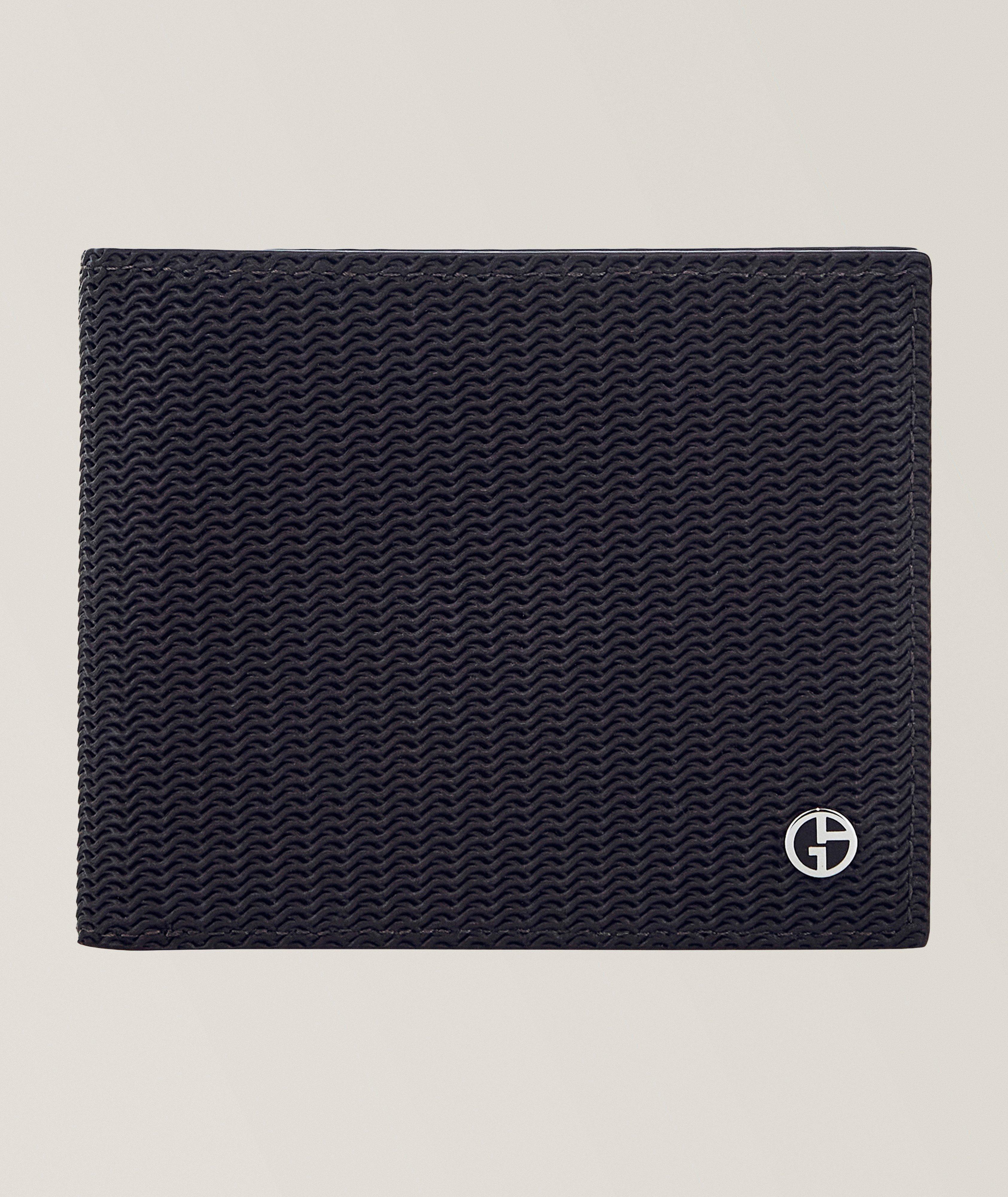 Giorgio Armani Wave-Print Leather Bifold Wallet
