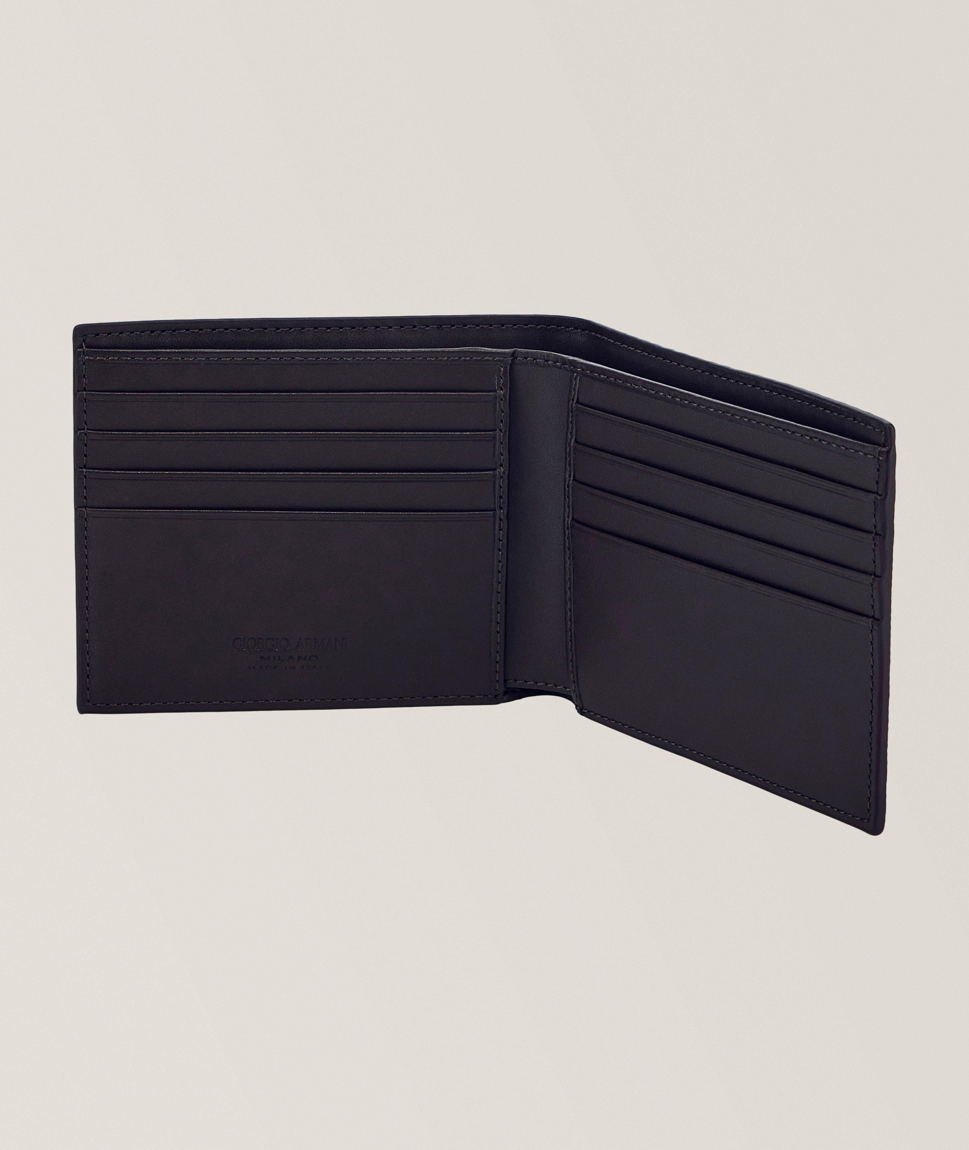 Wave-Print Leather Bifold Wallet image 3