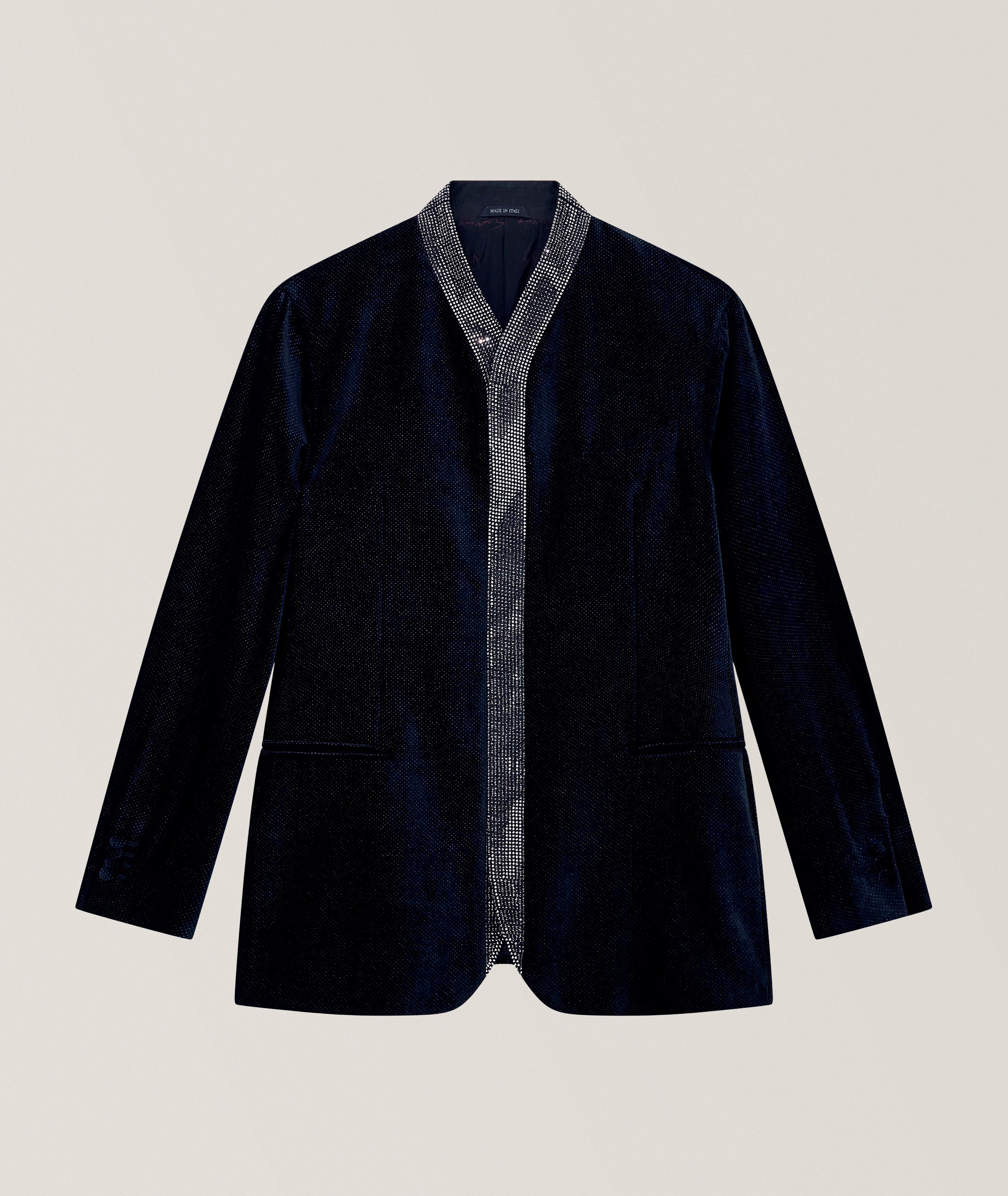 Giorgio Armani Printed-Effect Velvet Sport Jacket