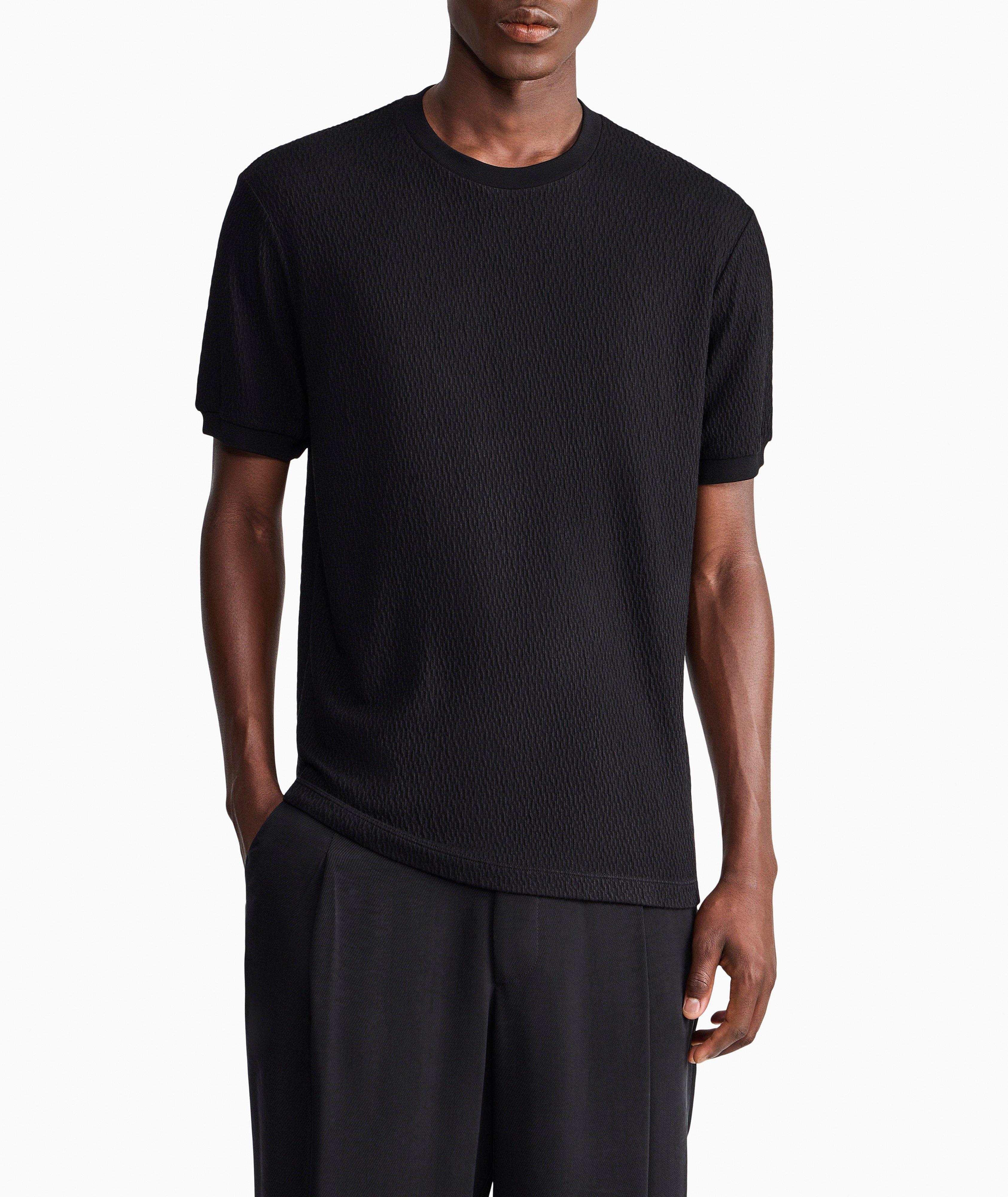 Giorgio Armani Jacquard Viscose-Cashmere T-Shirt | T-Shirts
