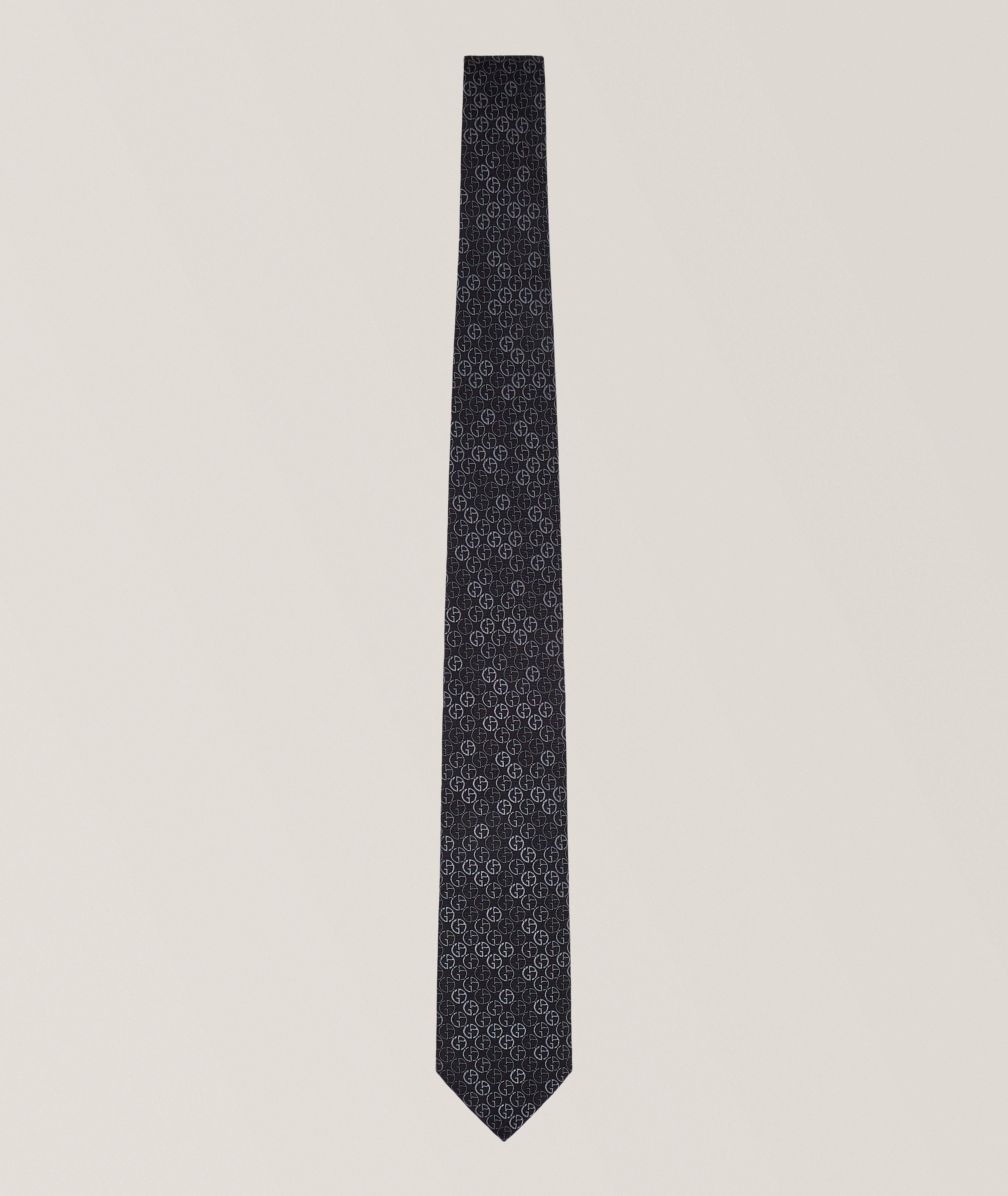 Giorgio Armani Logo Jacquard Silk Tie