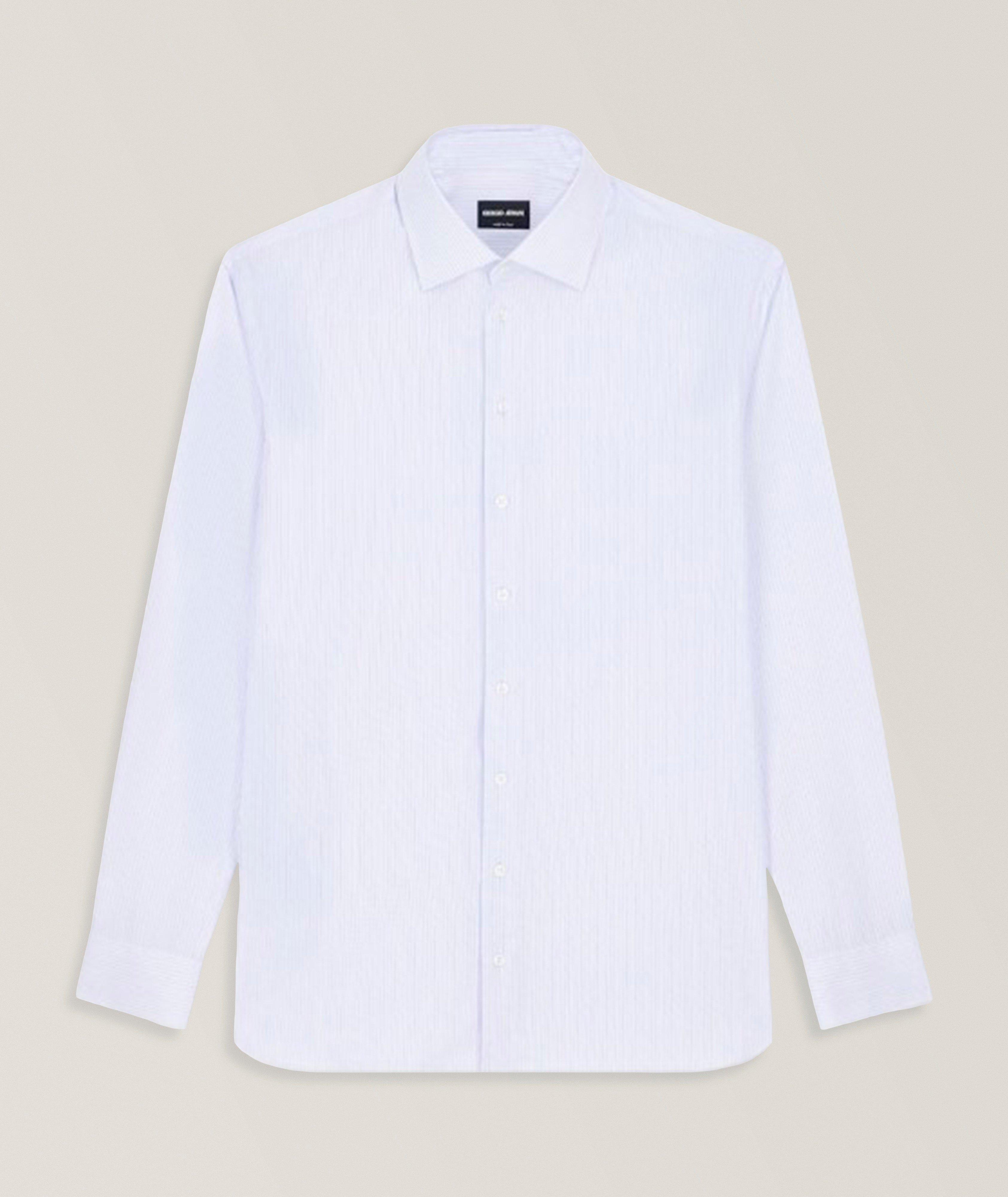 Giorgio Armani Yarn-Dyed Striped Cotton Shirt
