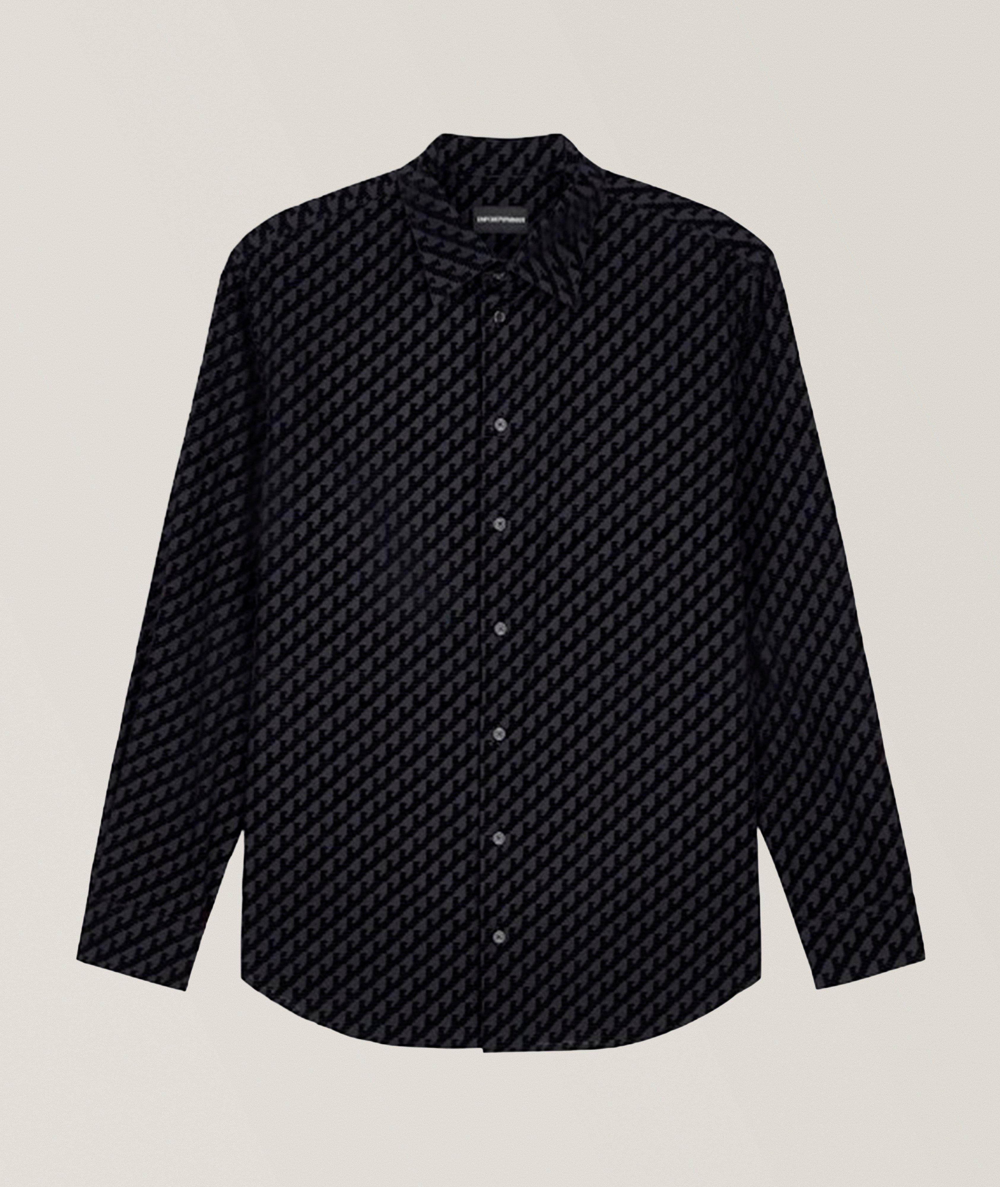 Emporio Armani Flocked Cotton Shirt