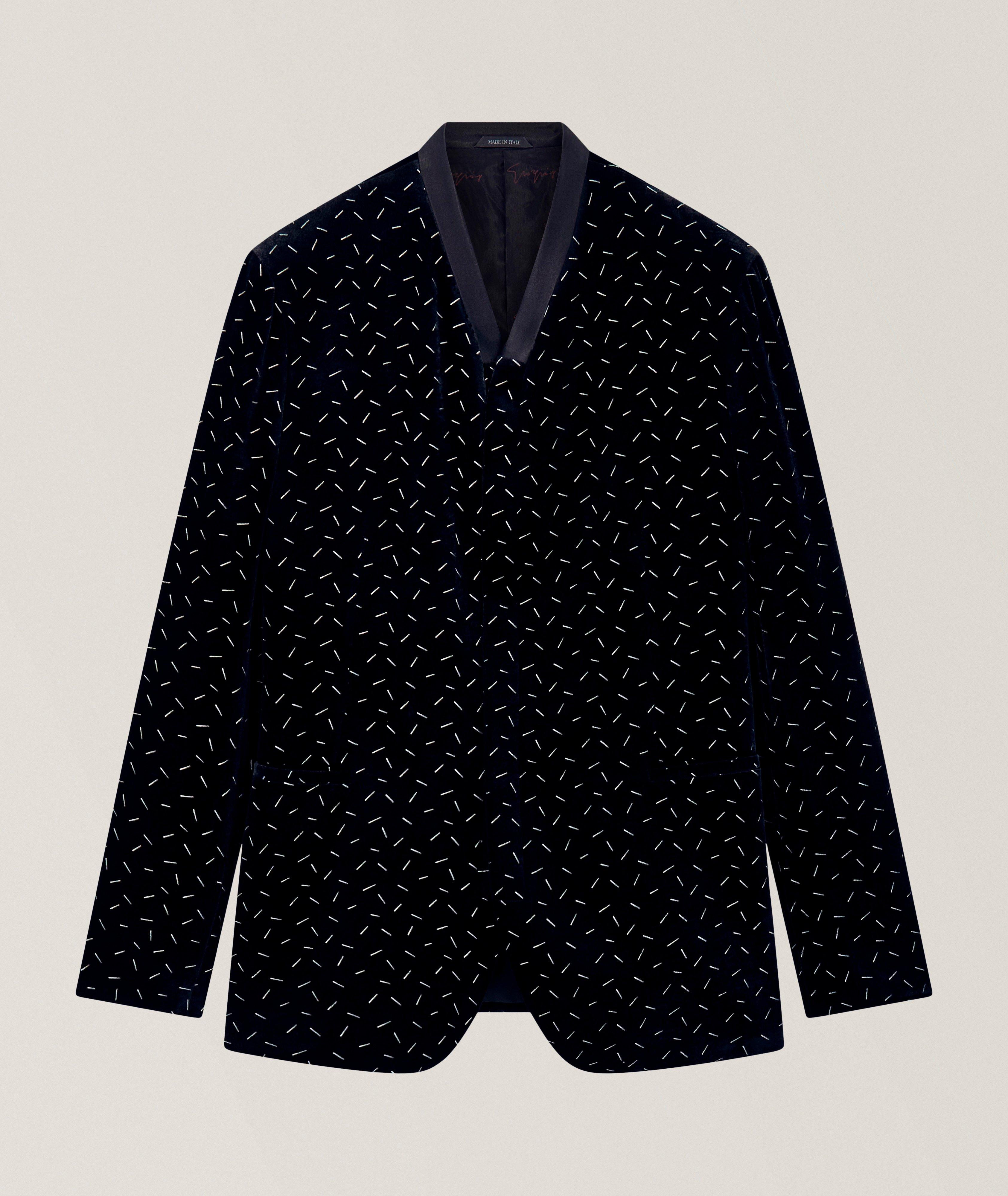 Giorgio Armani Printed-Effect Velvet Sport Jacket
