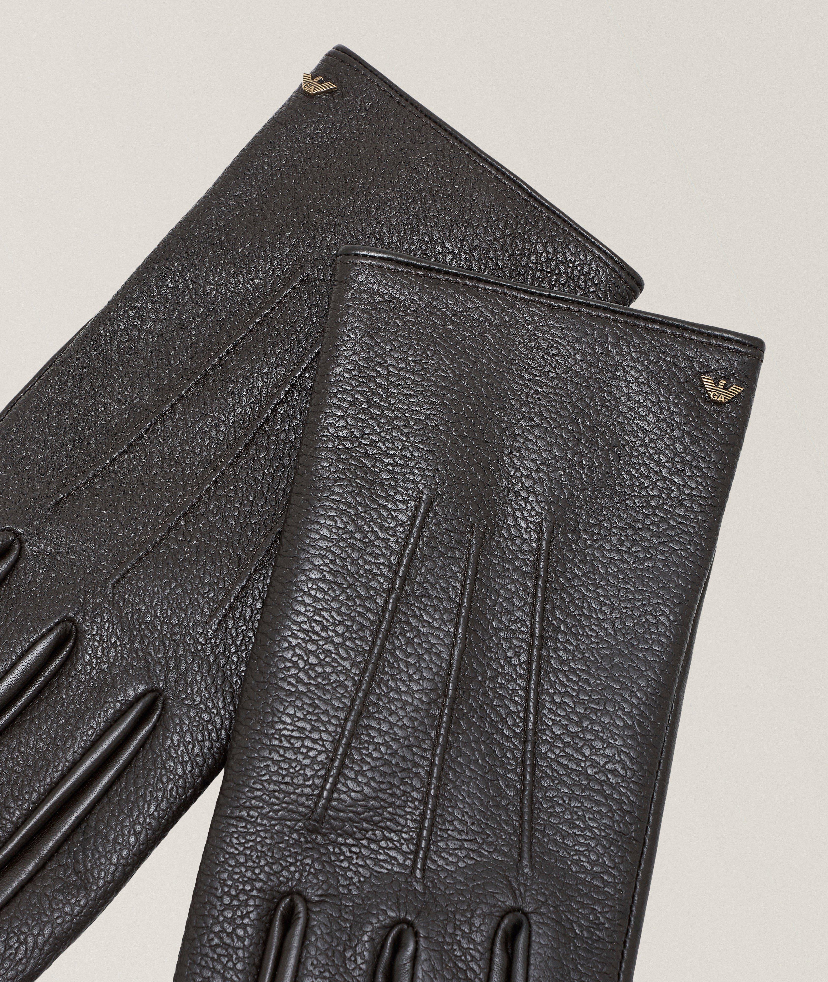 Emporio Armani Wool-Lined Leather Gloves | Scarves & Gloves