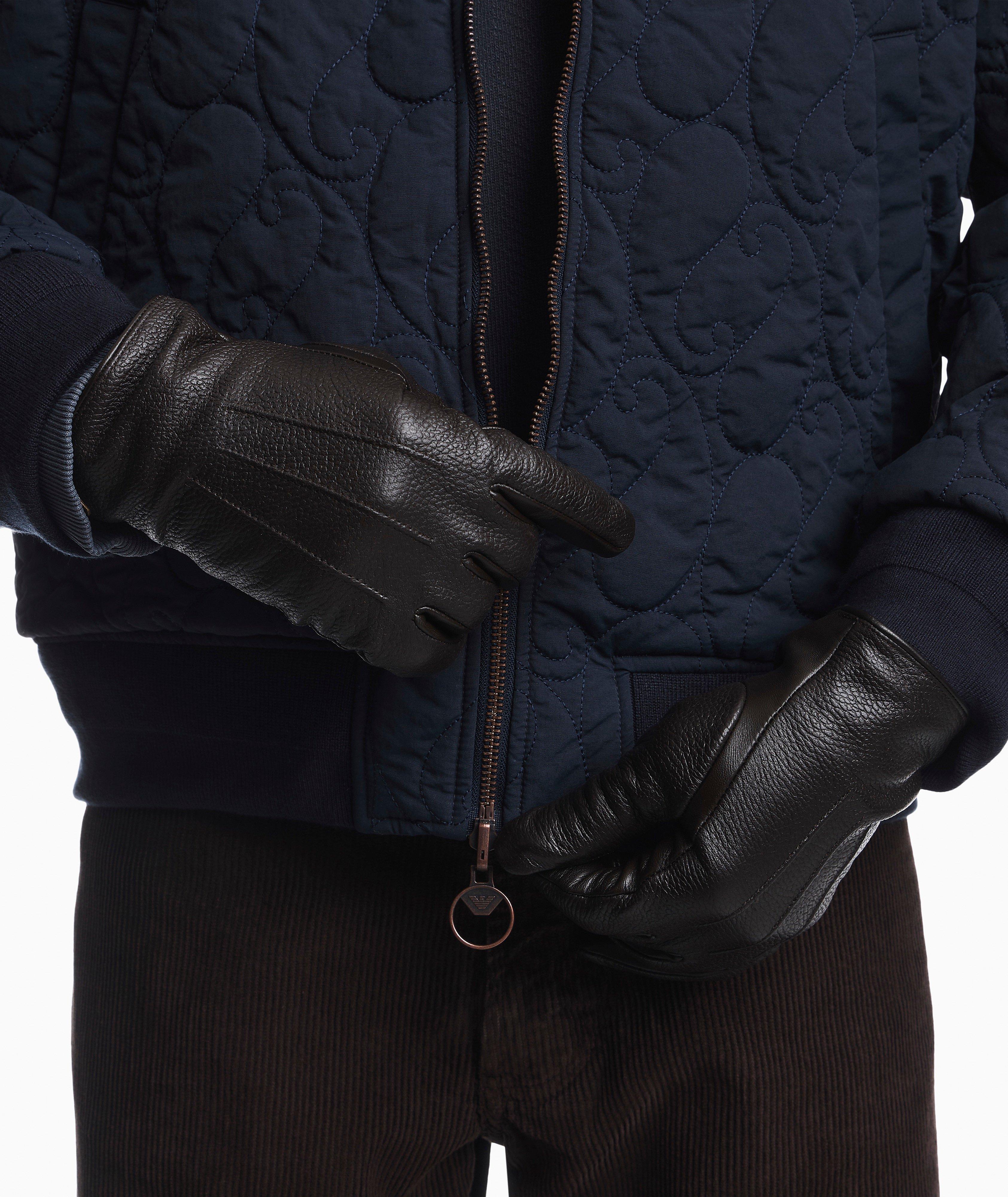 Emporio Armani Wool-Lined Leather Gloves | Scarves & Gloves