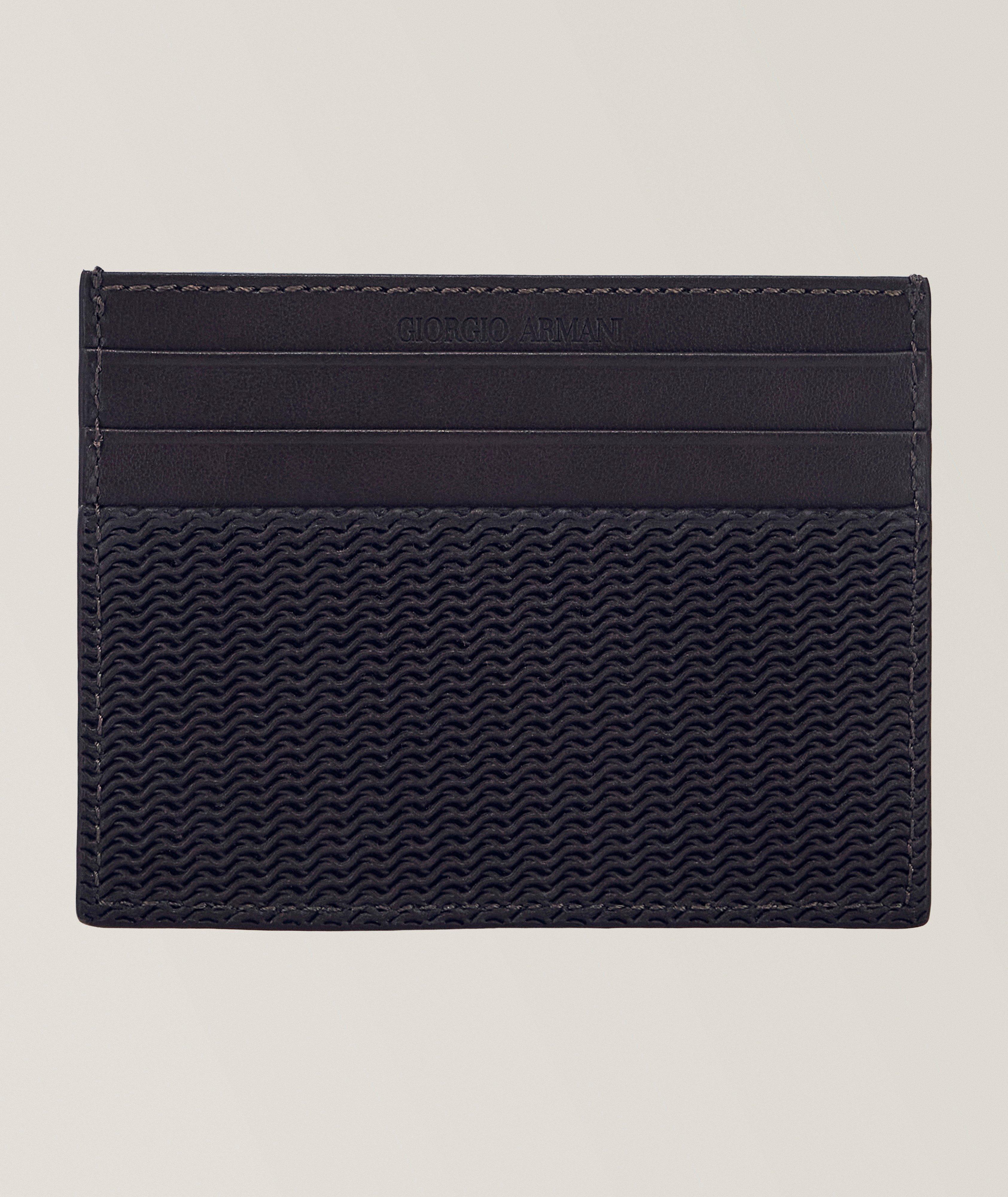 Wave-Print Leather Cardholder image 1