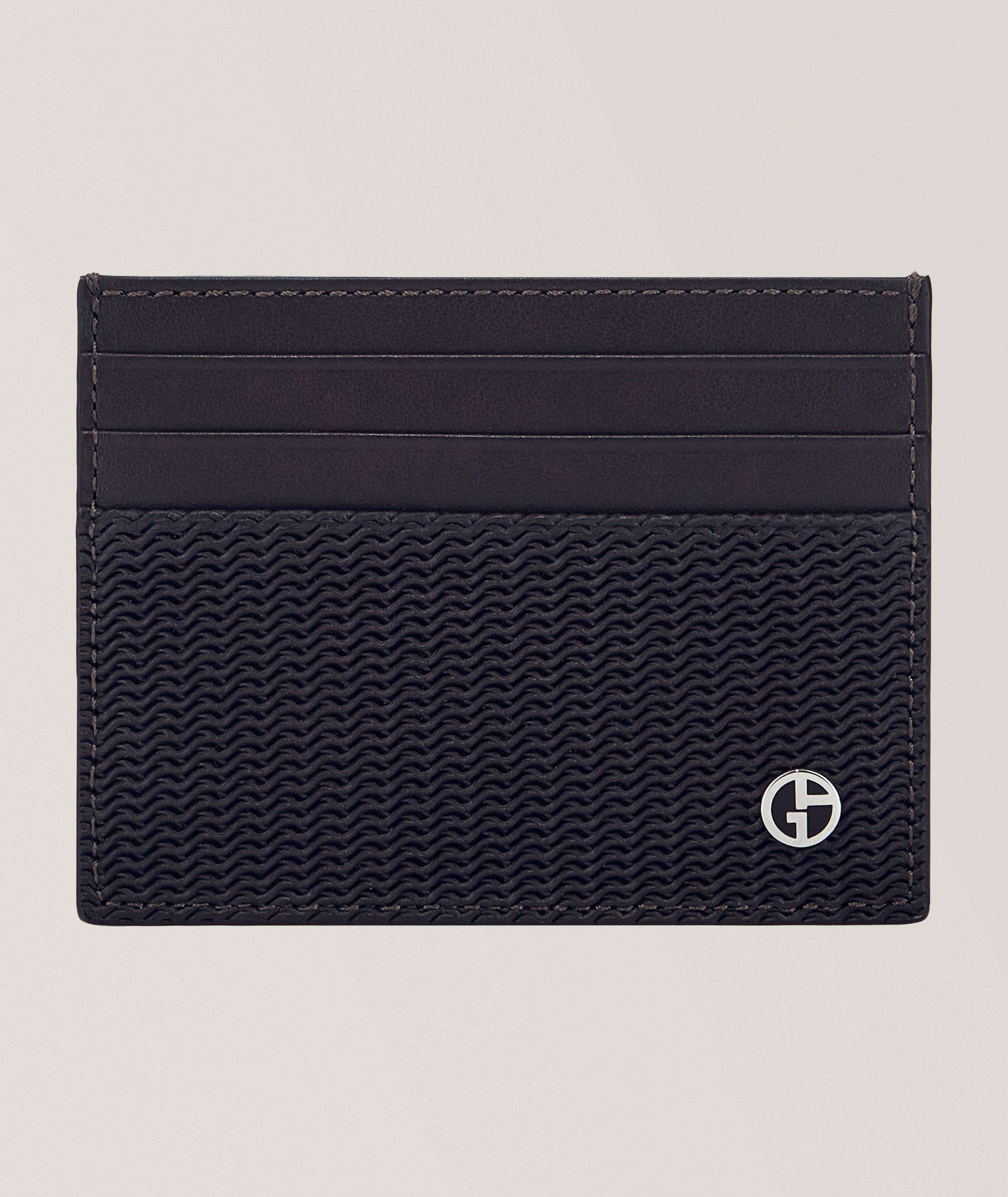 Giorgio Armani Wave-Print Leather Cardholder | Wallets | Harry Rosen