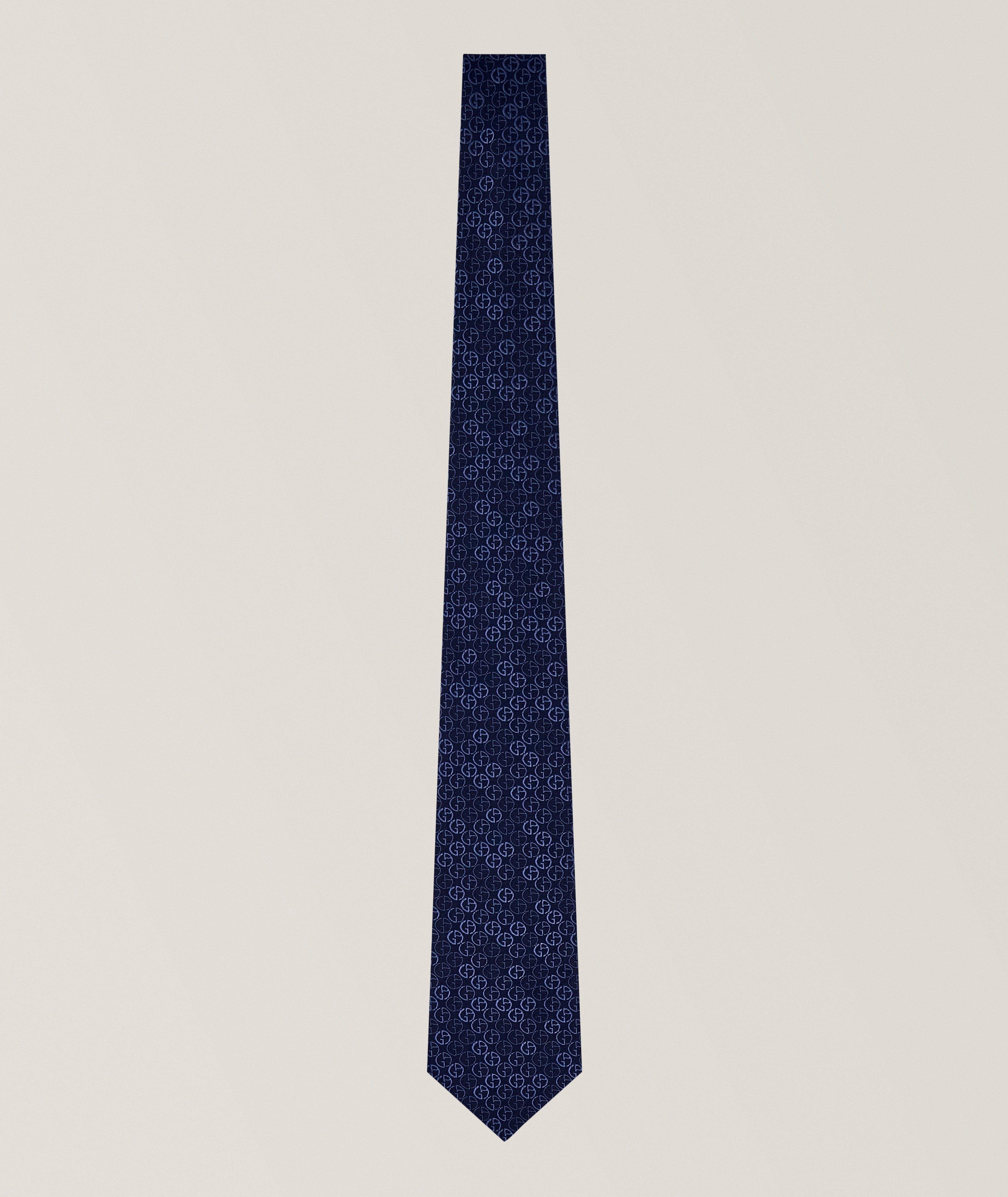 Giorgio Armani Logo Jacquard Silk Tie