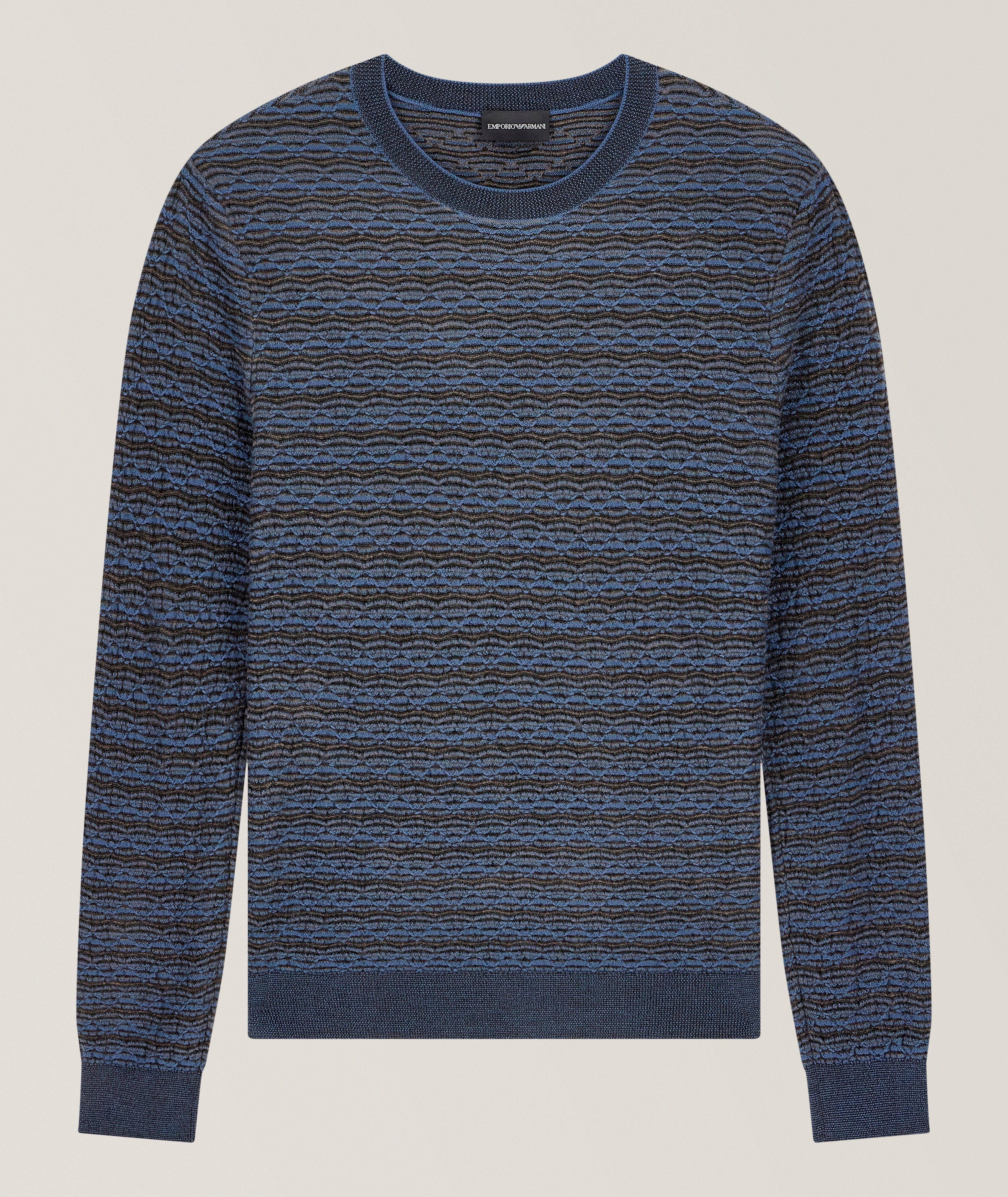 Emporio Armani Pull rayé jacquard capsule emblématique