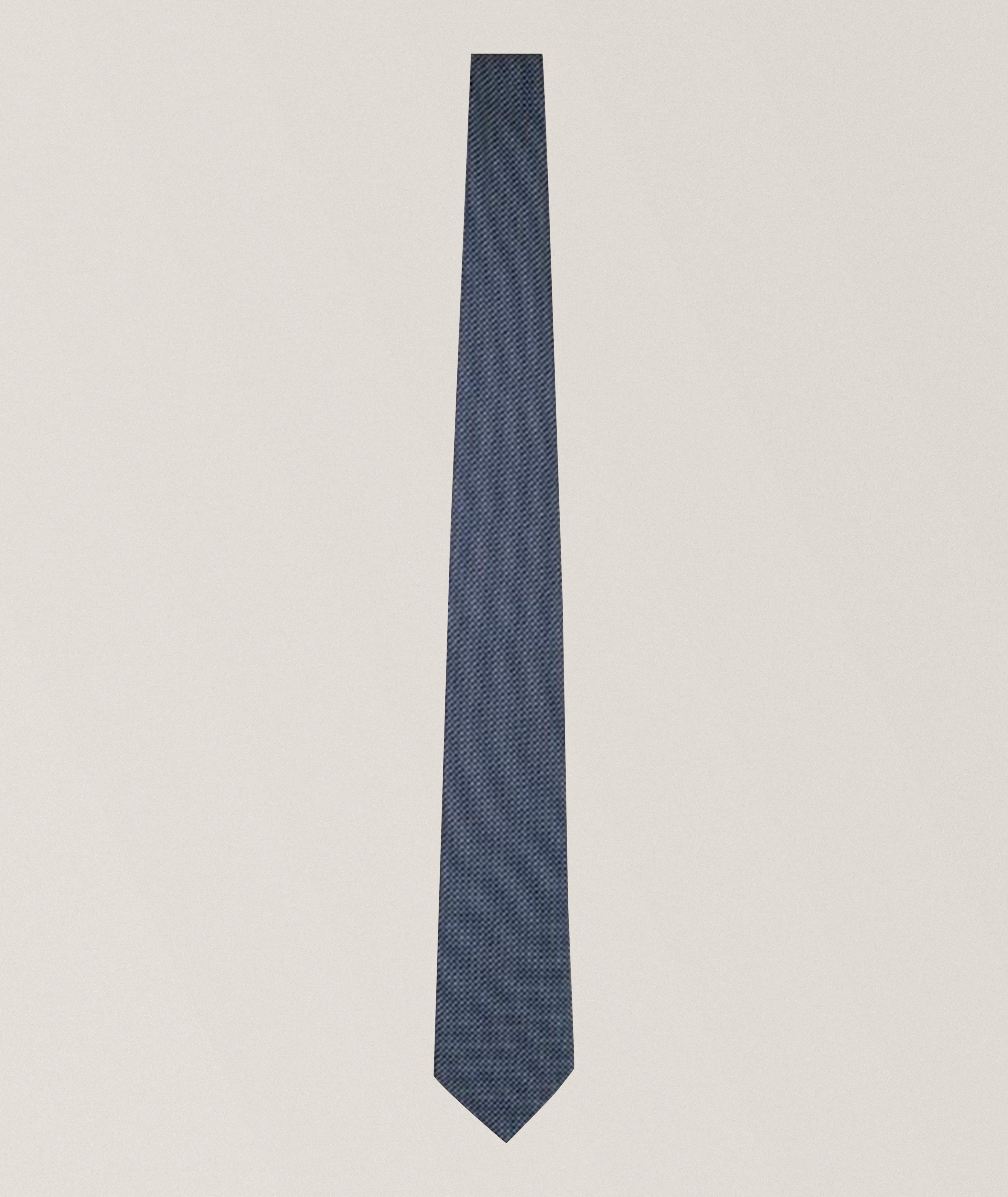 Emporio Armani Cravate en jacquard soie micro-quadrillé