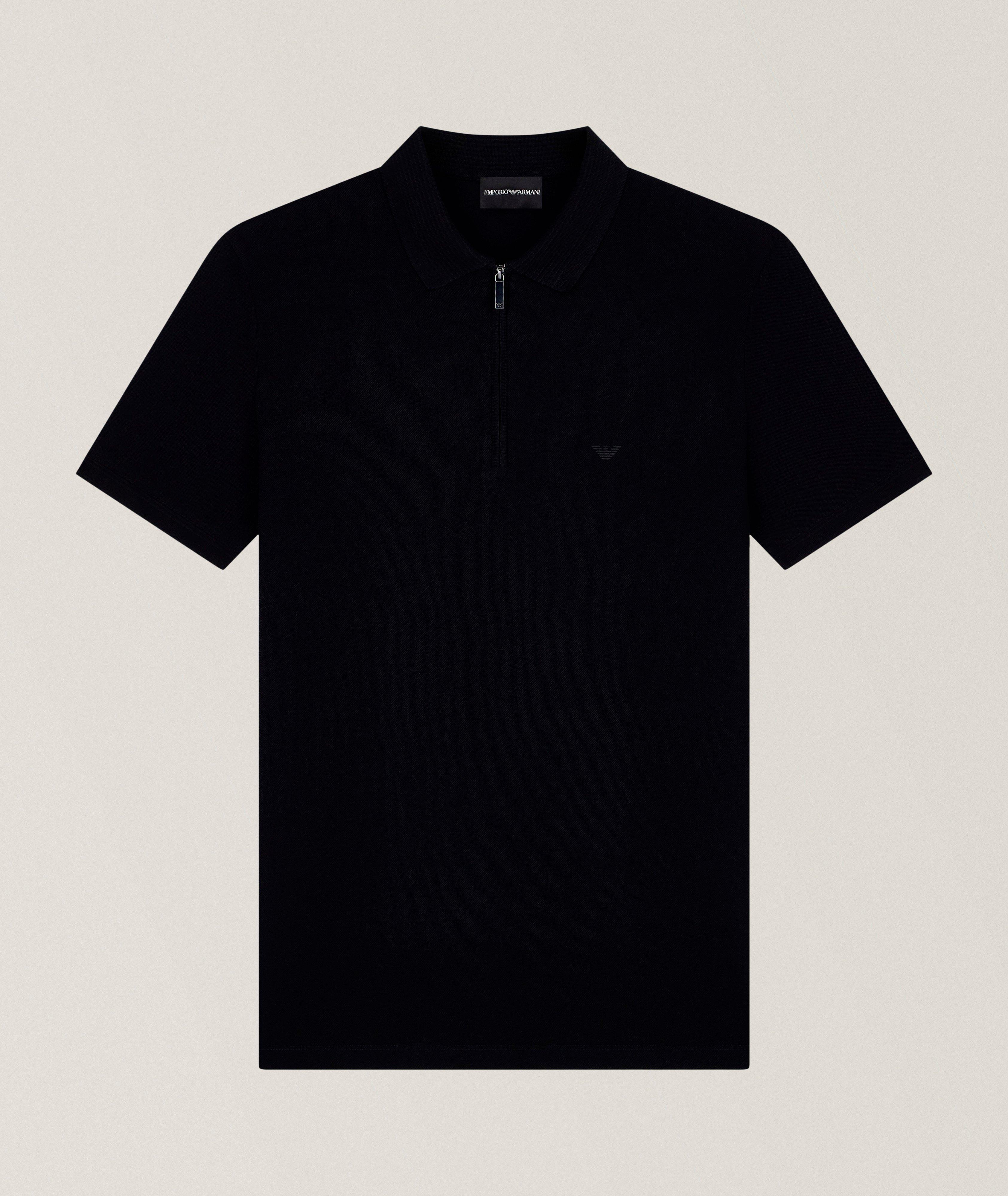 Emporio Armani Polo quart-zippé piqué coton