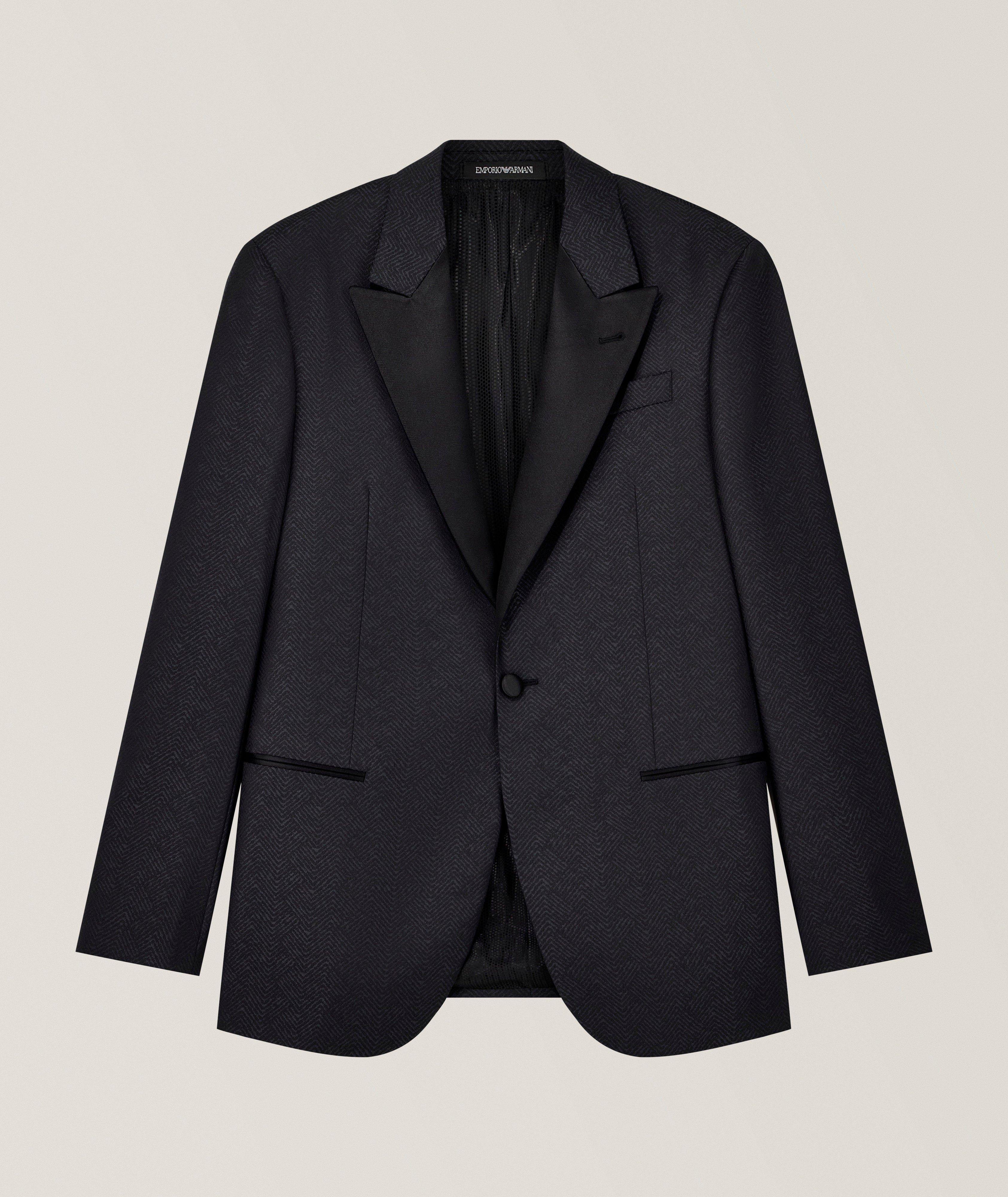 Emporio Armani Veston smoking laine vierge jacquard