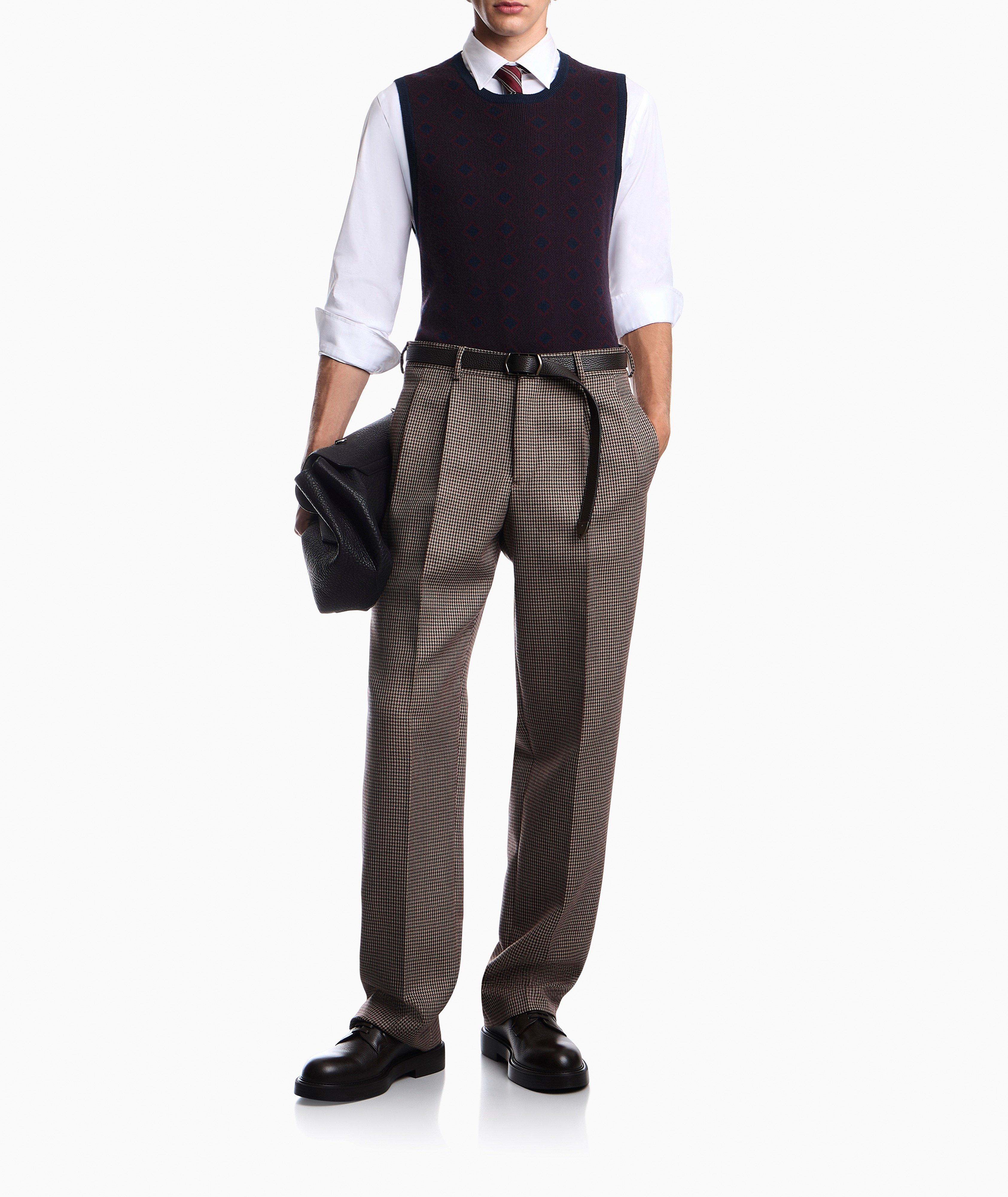 Check Pleated Tweed Dress Pants image 7