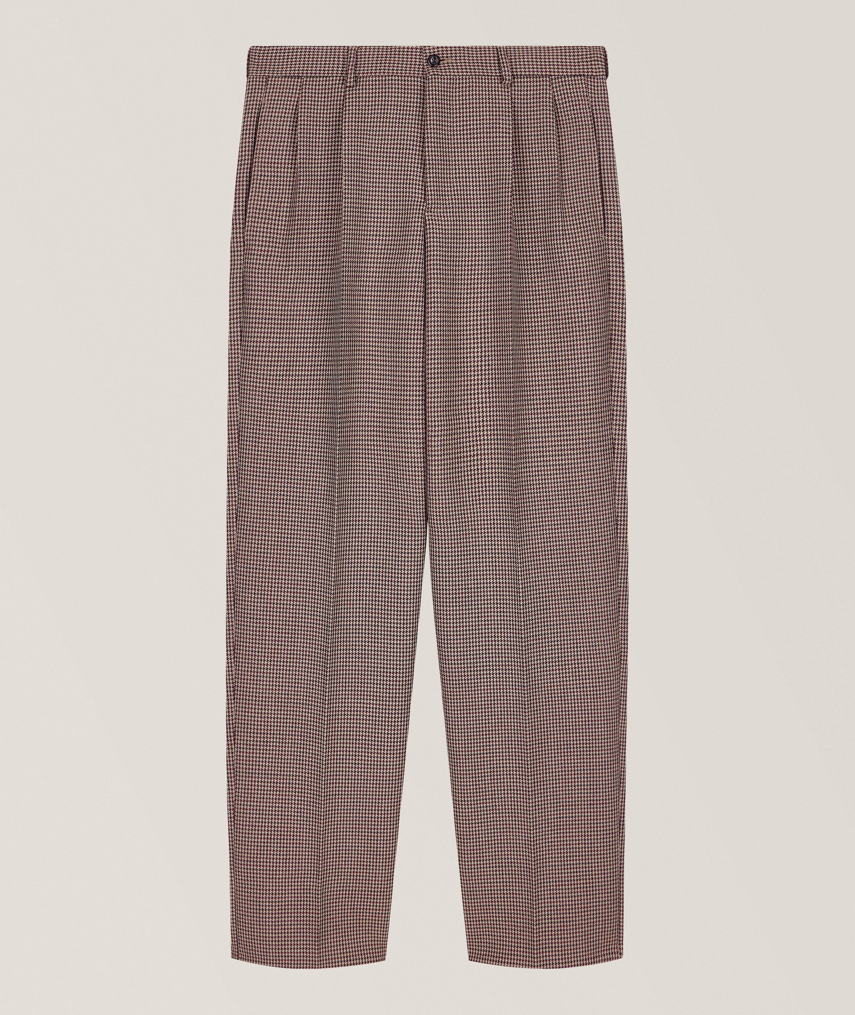 Emporio Armani Check Pleated Tweed Dress Pants