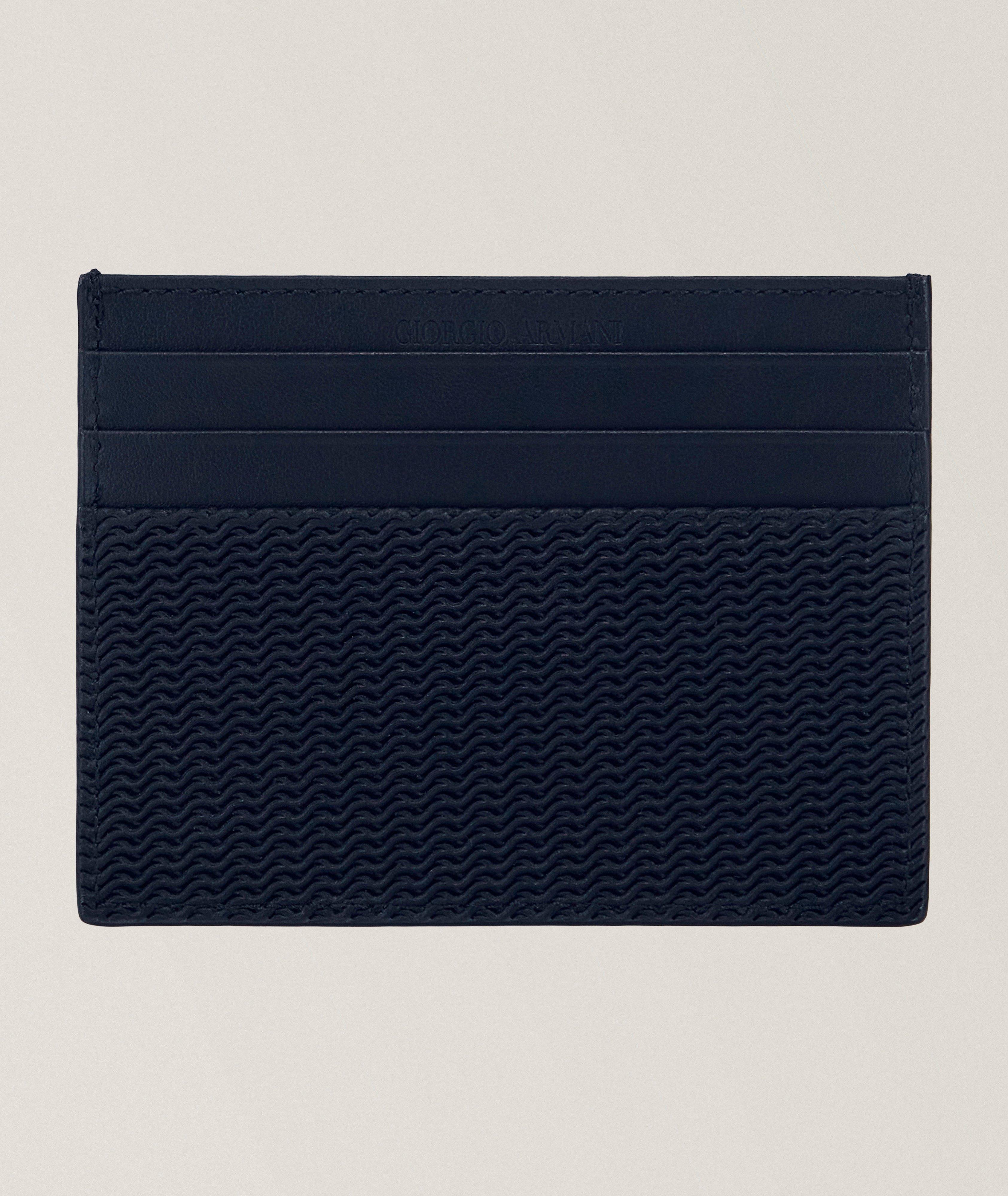 Wave-Print Leather Cardholder image 1