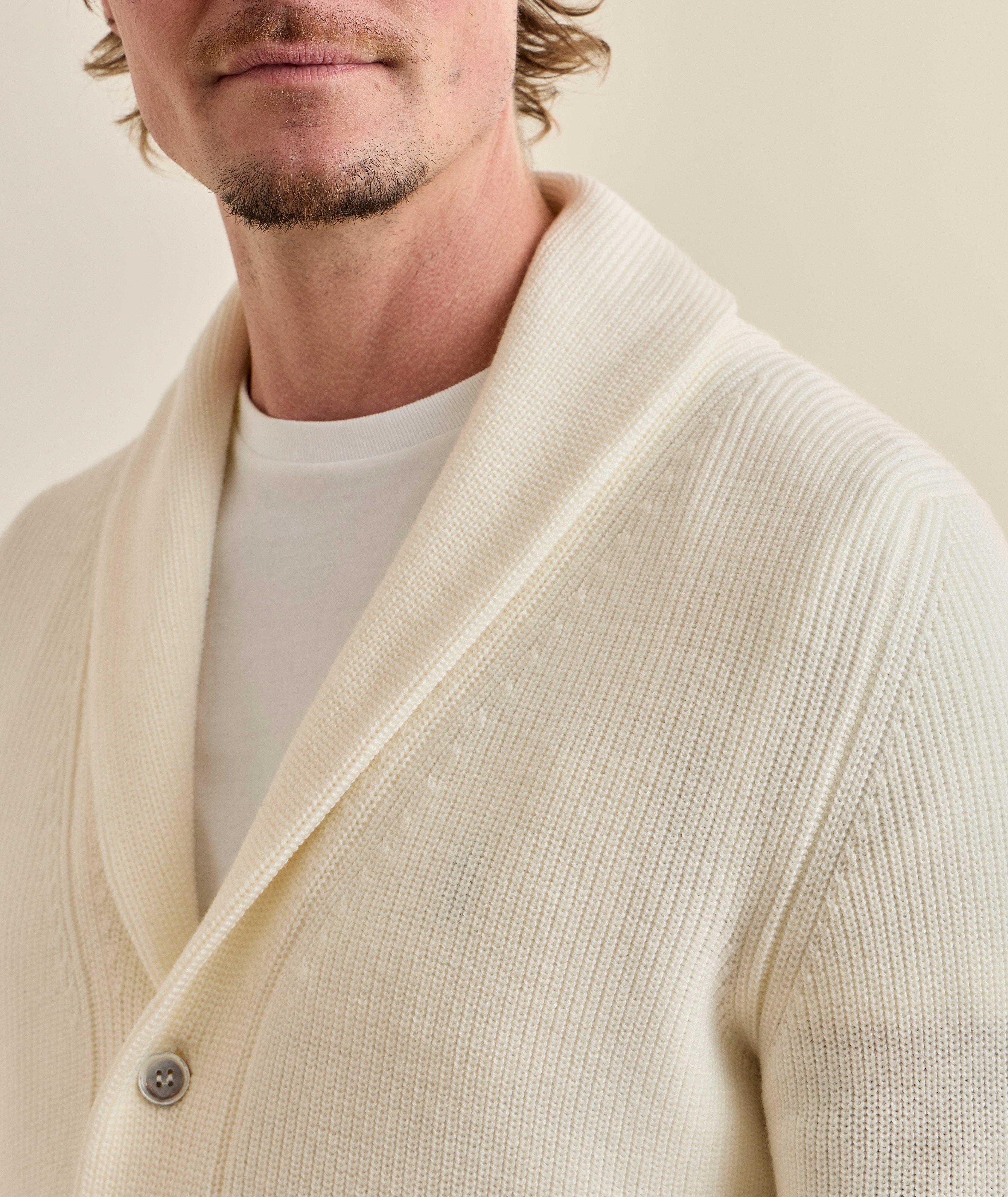 Cardigan col châle laine mérinos extrafine image 3