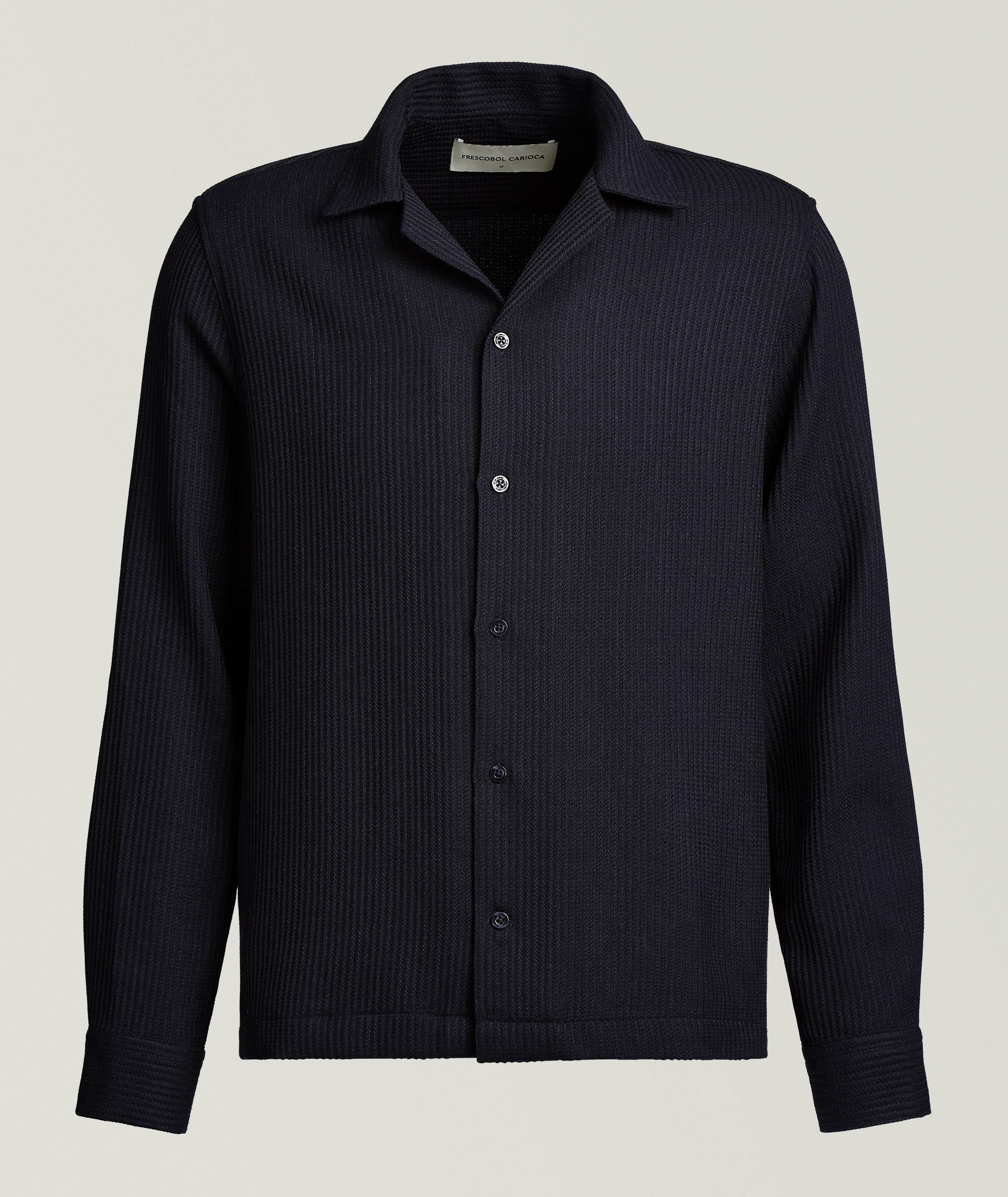 Safra Textured Wool Camp Shirt image 0