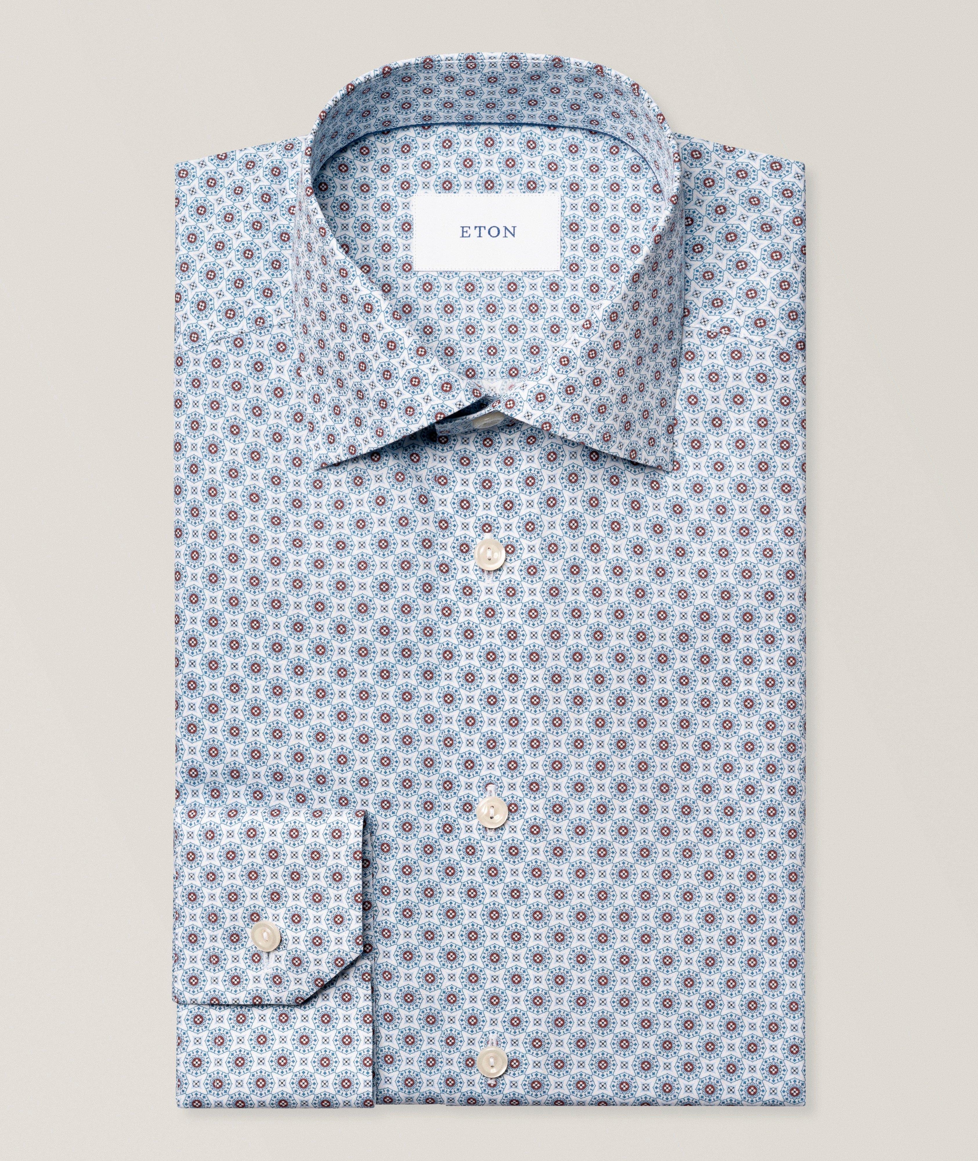 Eton Contemporary-Fit Medallion Cotton Poplin Shirt