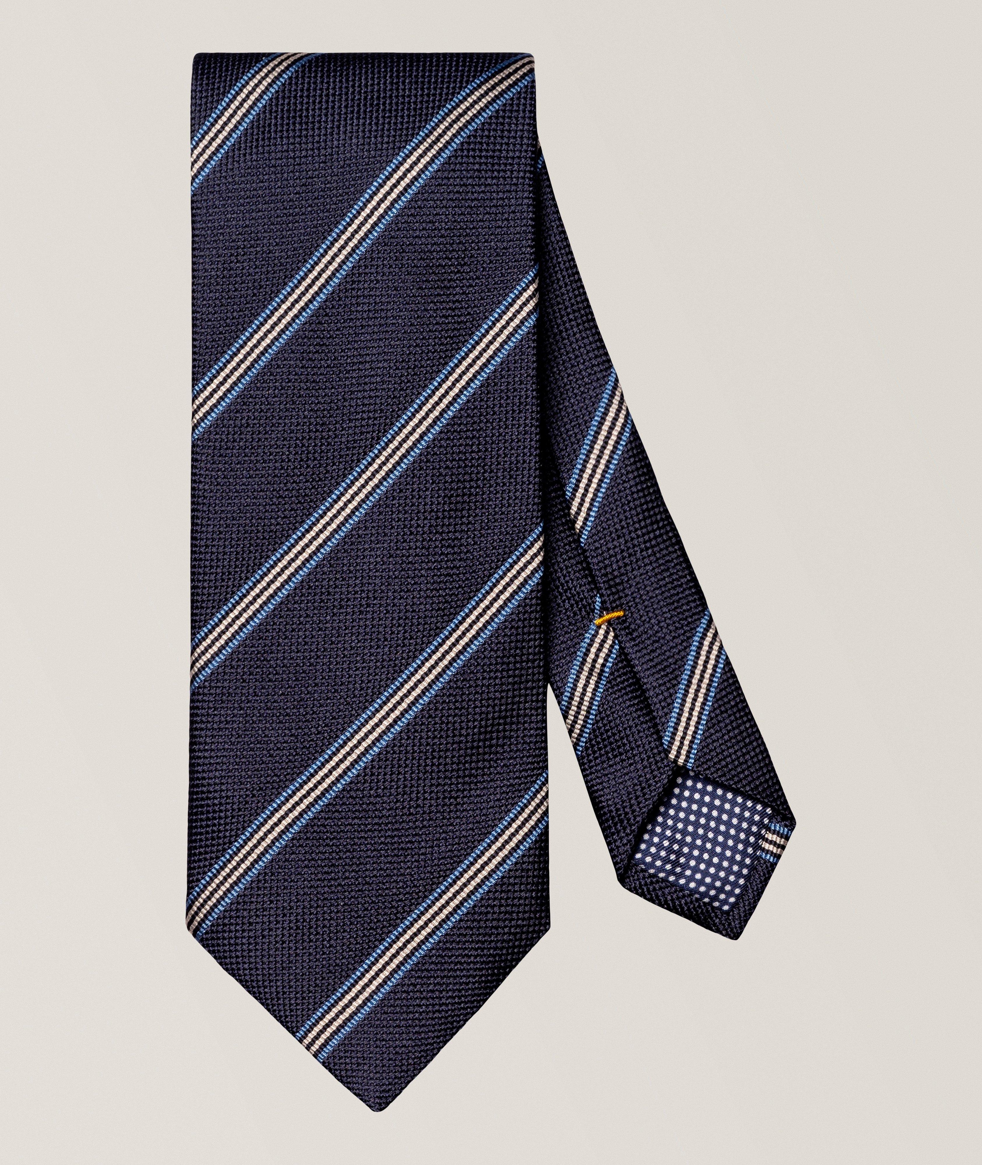 Eton Striped Woven Silk Tie