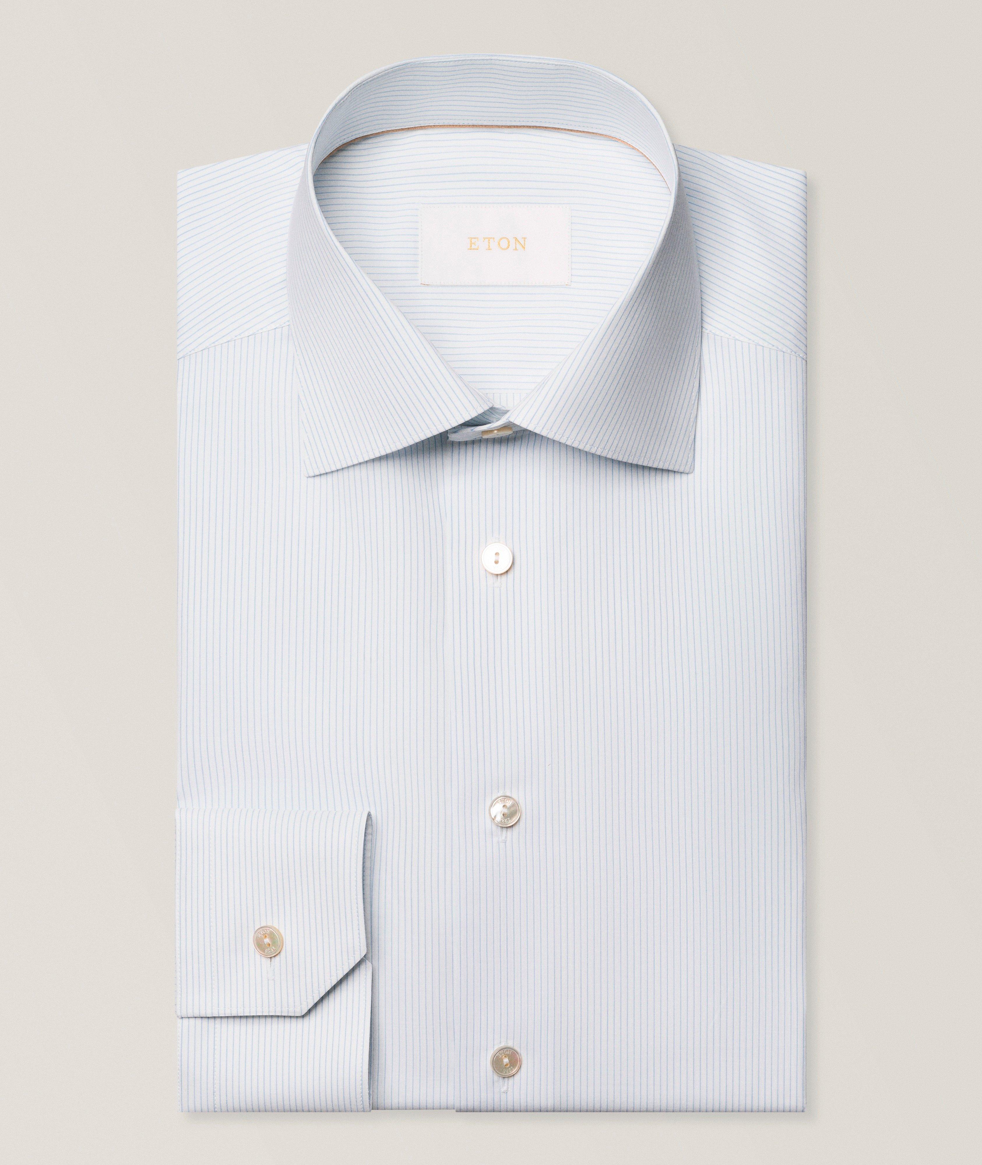 Eton Contemporary-Fit Fine Striped Supima Dress Shirt