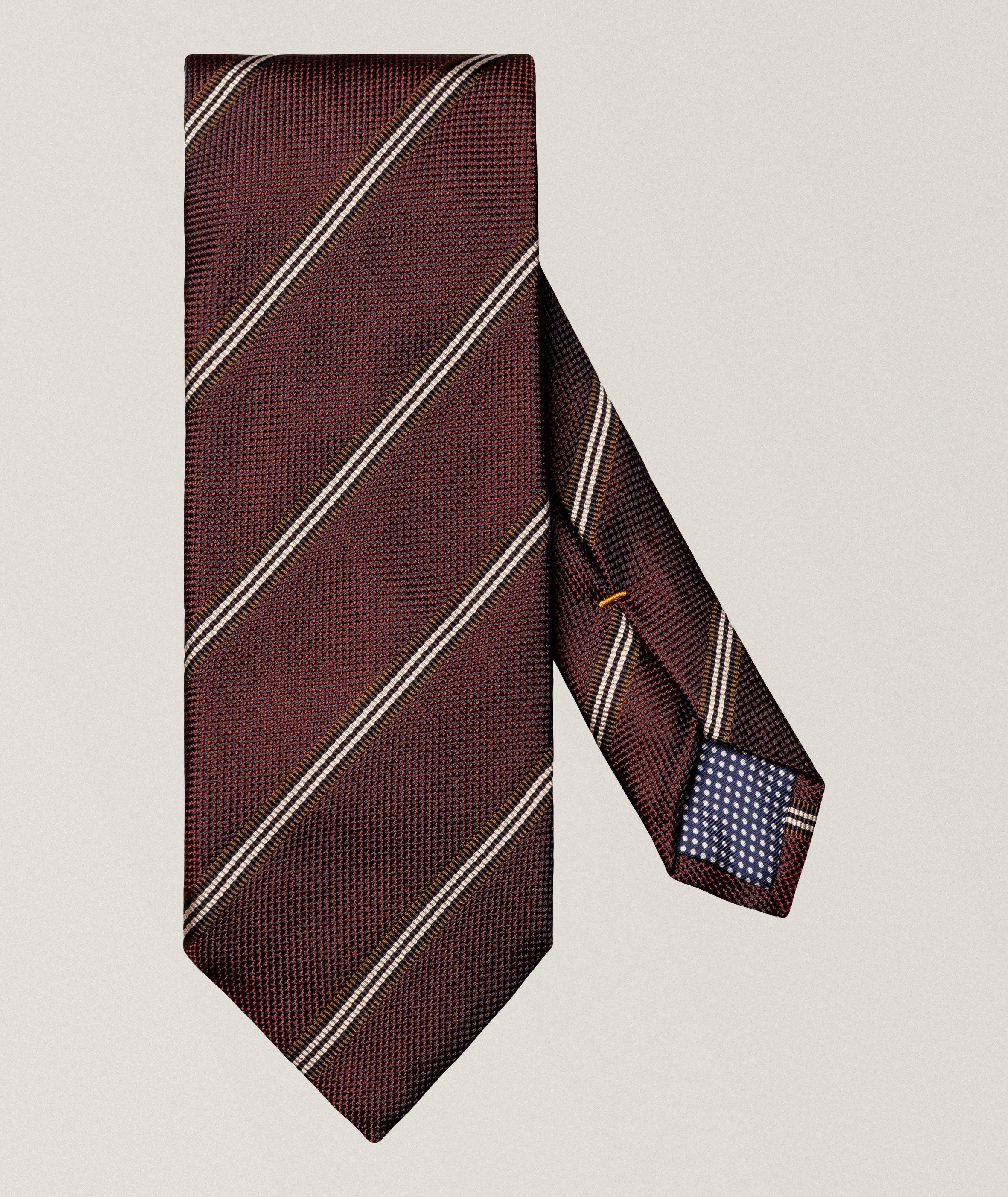 Eton Striped Woven Silk Tie
