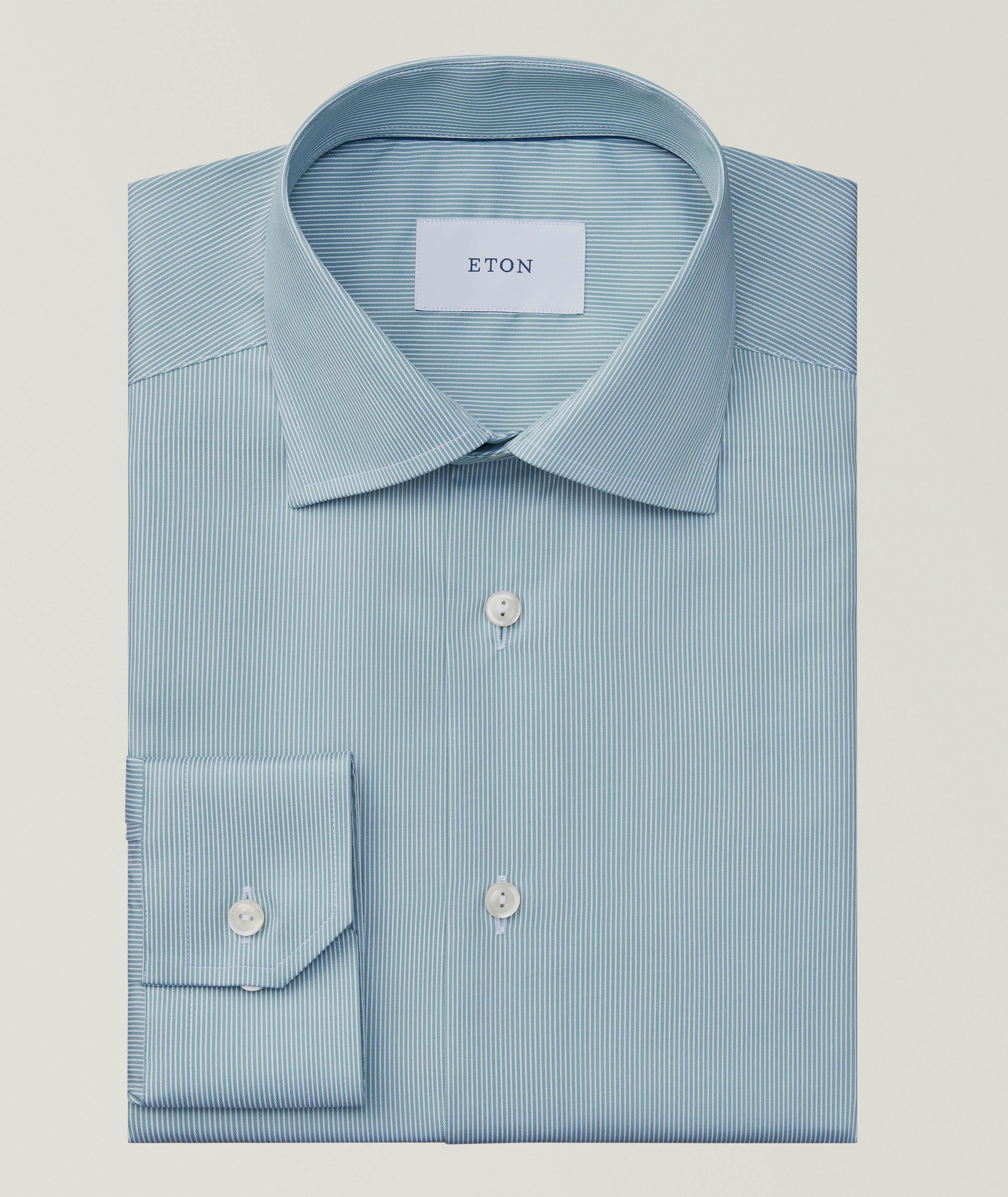 Eton Contemporary-Fit Fine Striped Twill Shirt