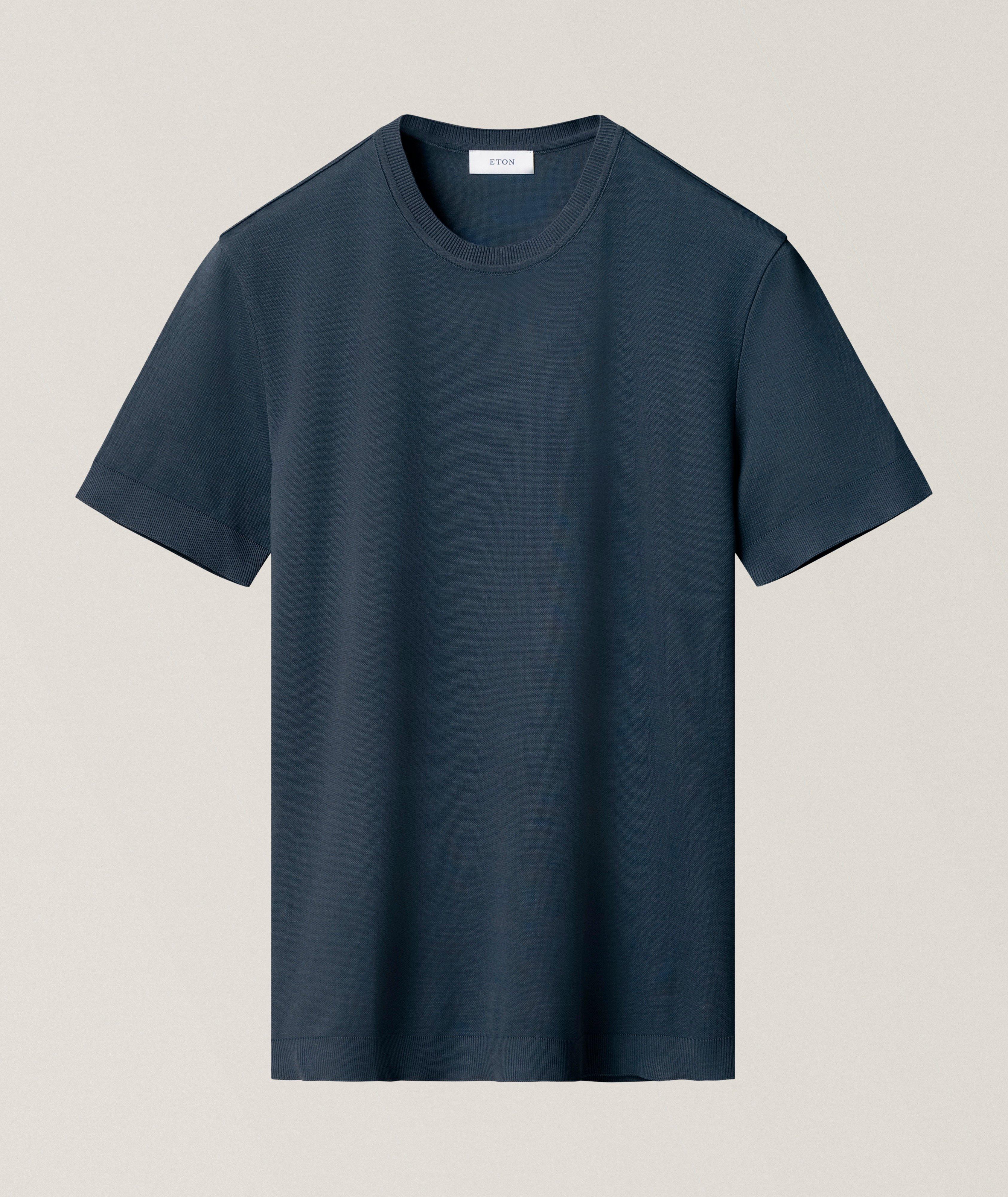 Eton Self-Rib Cotton Knit T-Shirt