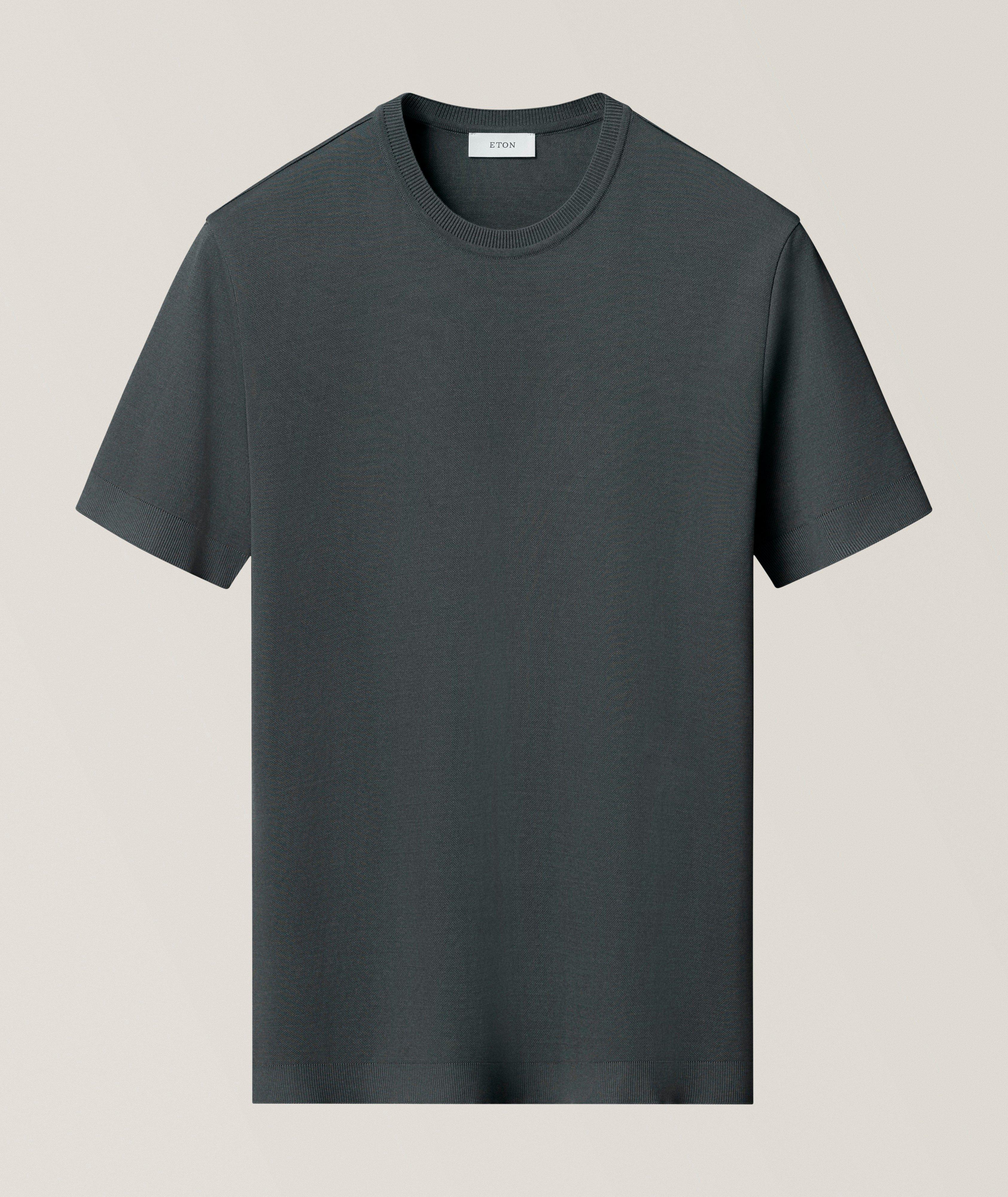 Eton Self-Rib Cotton Knit T-Shirt