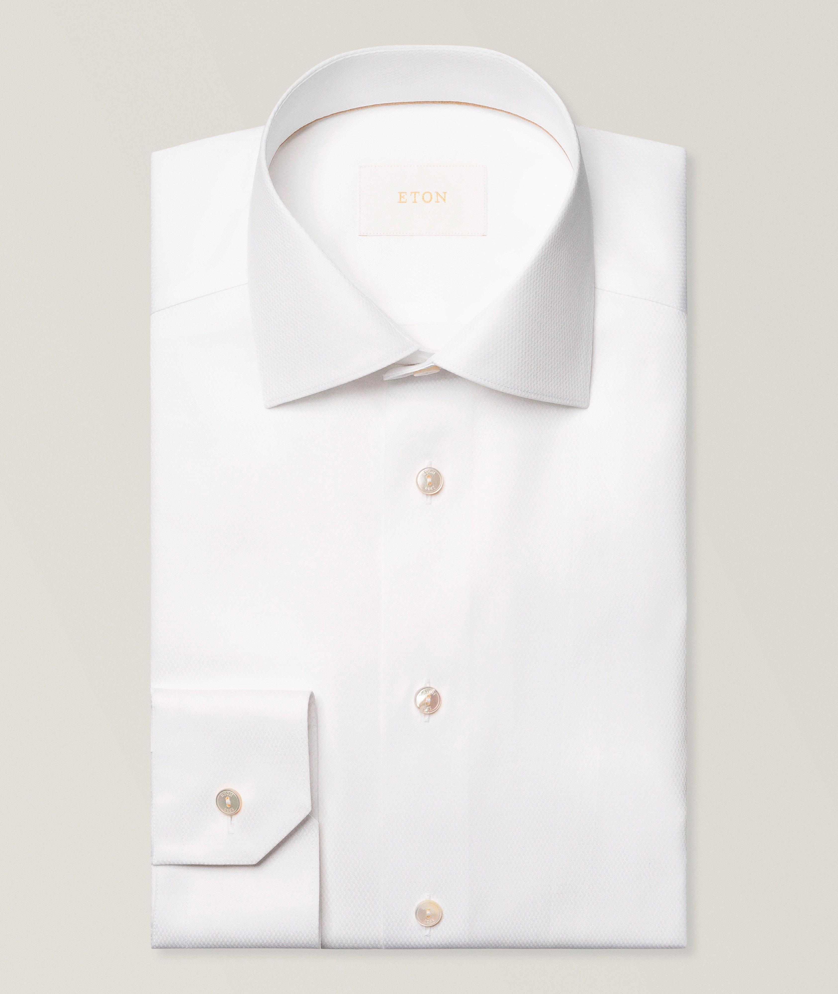 Eton Slim-Fit Semi-Solid Supima Dress Shirt
