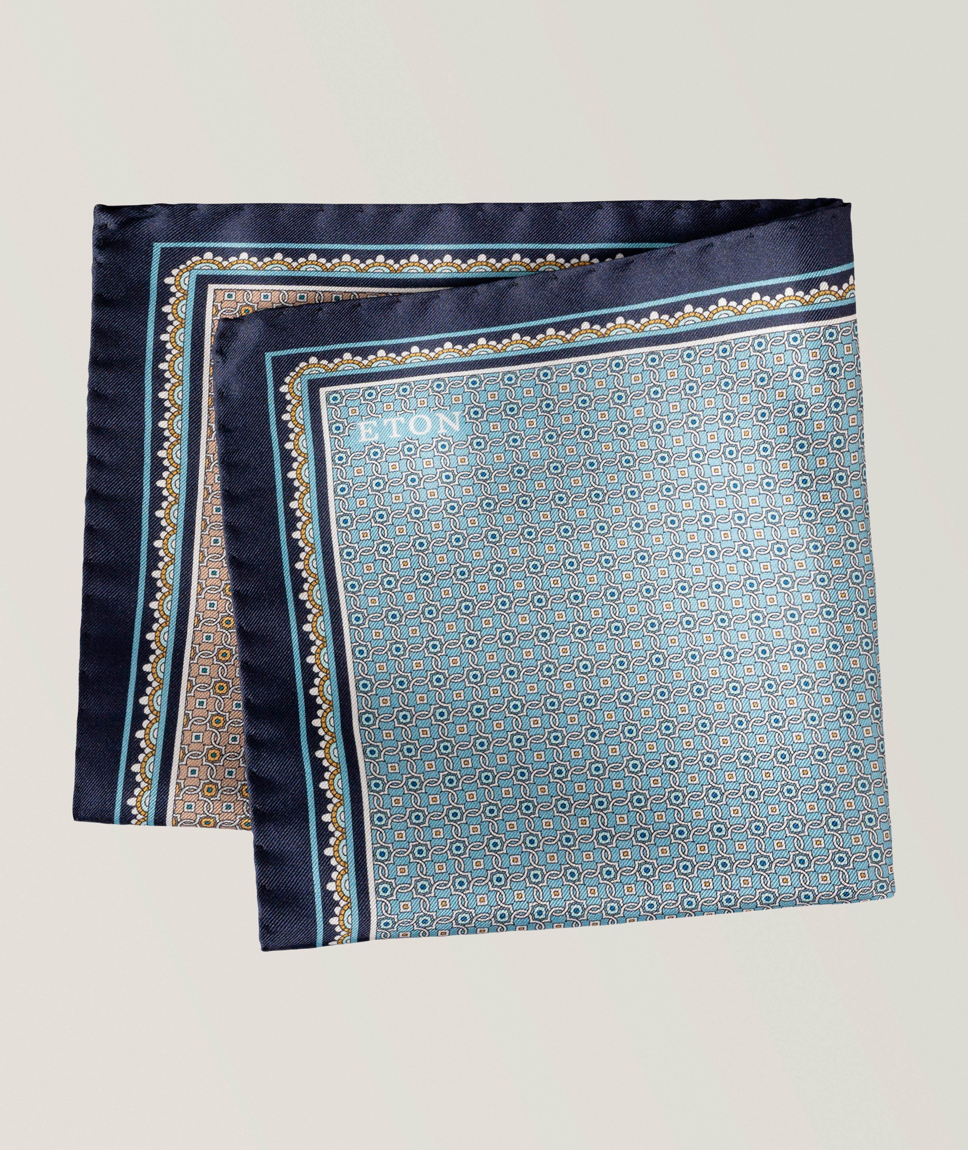 Four-Sided Medallion Silk Pocket Square image 1