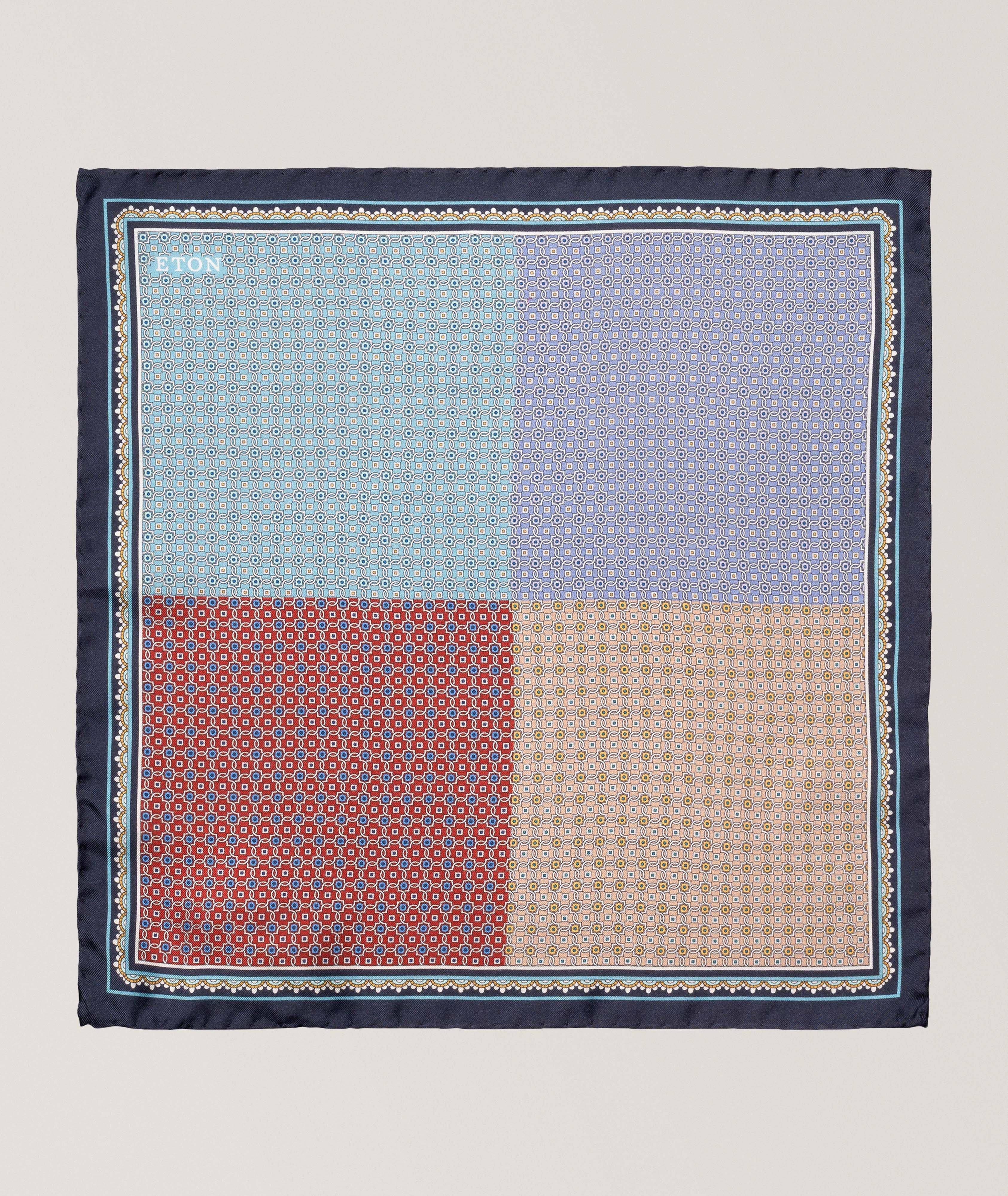 Four-Sided Medallion Silk Pocket Square image 0