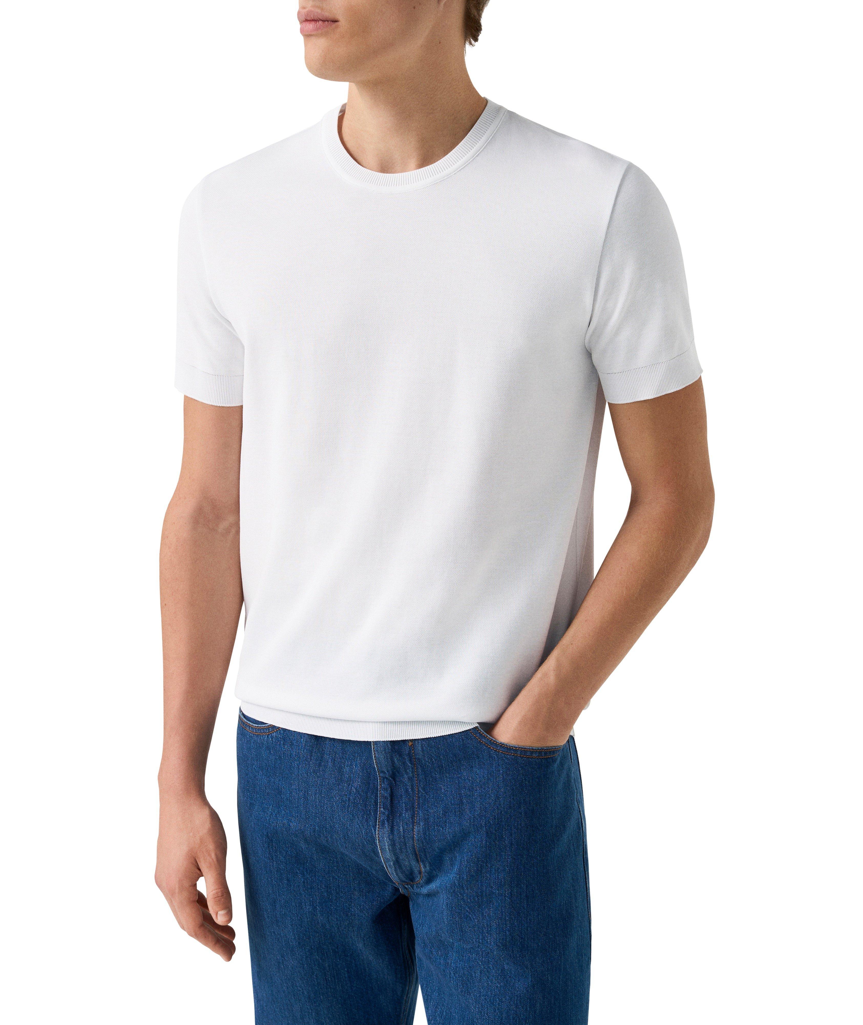 Self-Rib Cotton Knit T-Shirt image 1