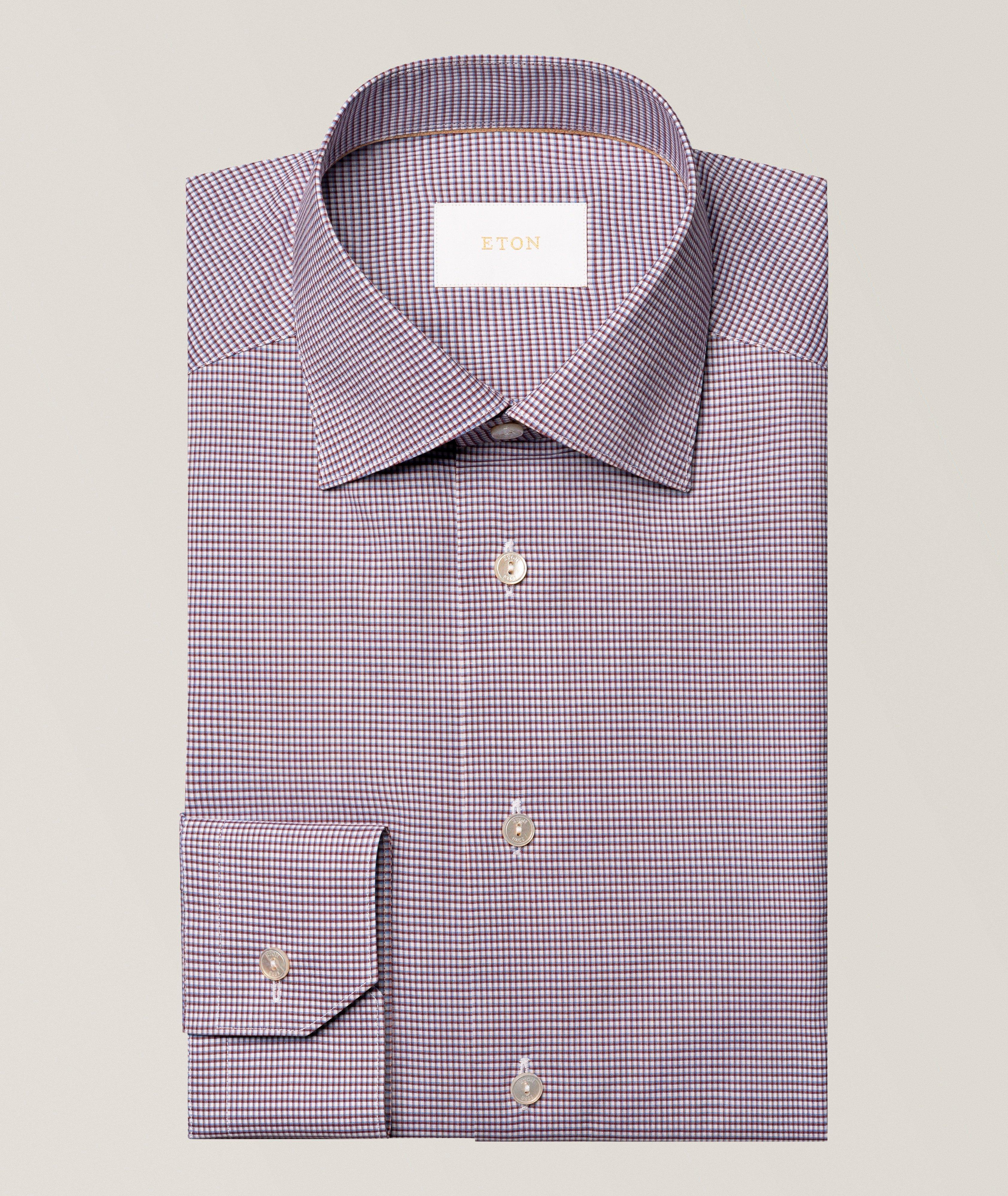 Eton Contemporary-Fit Micro-Check Supima Dress Shirt