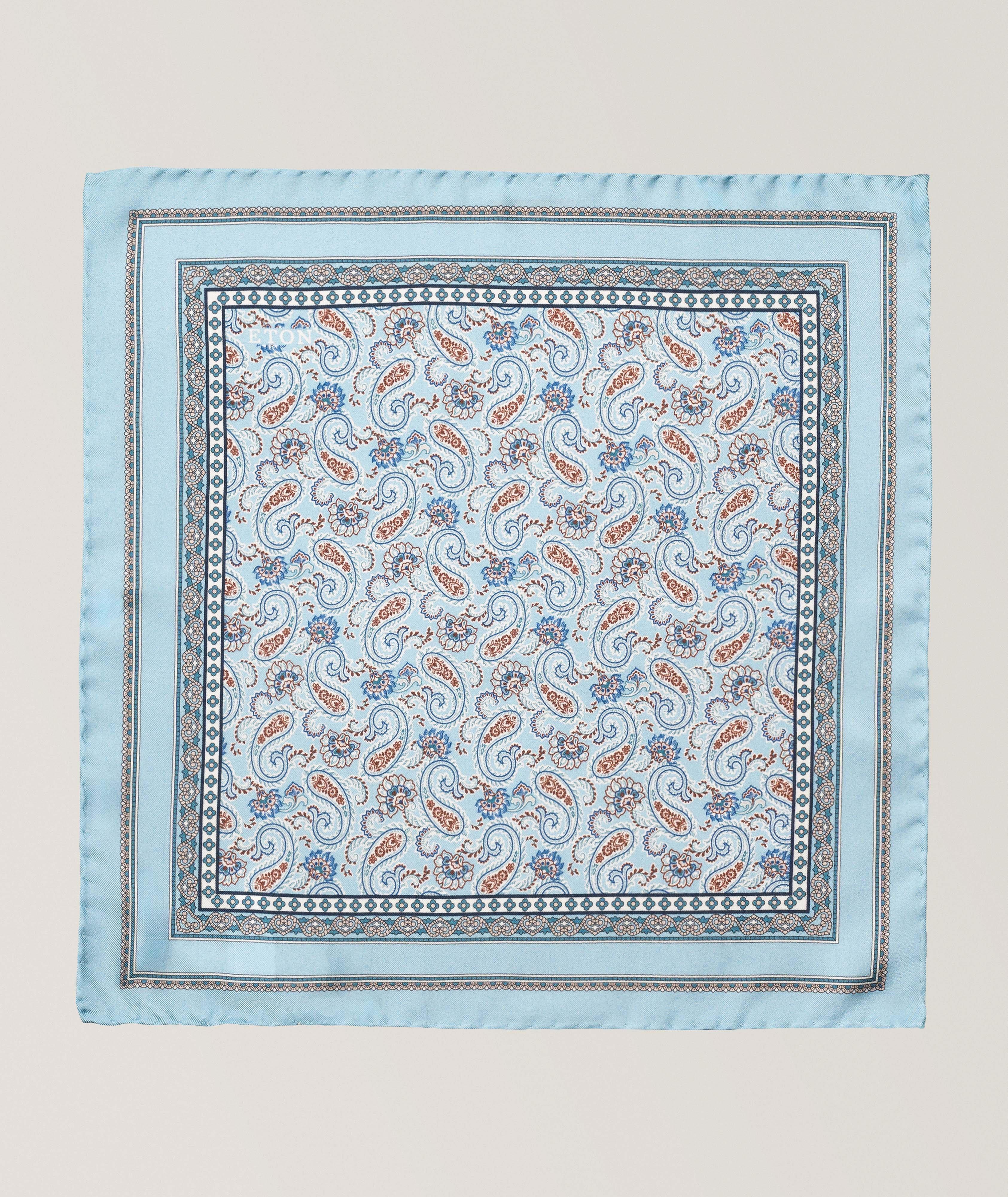 Eton Paisley Silk Pocket Square