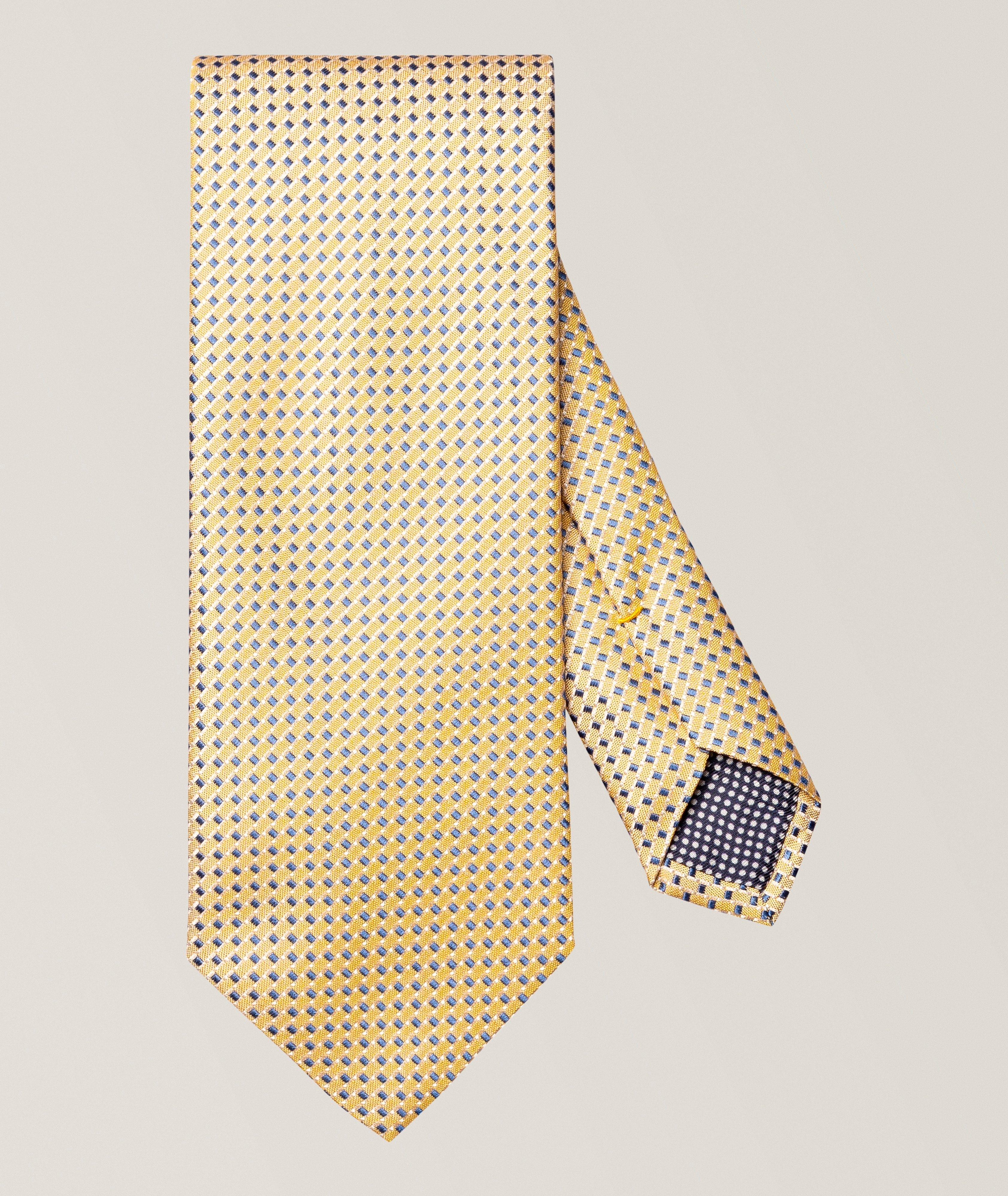 Eton Micro-Geometric Woven Silk Tie