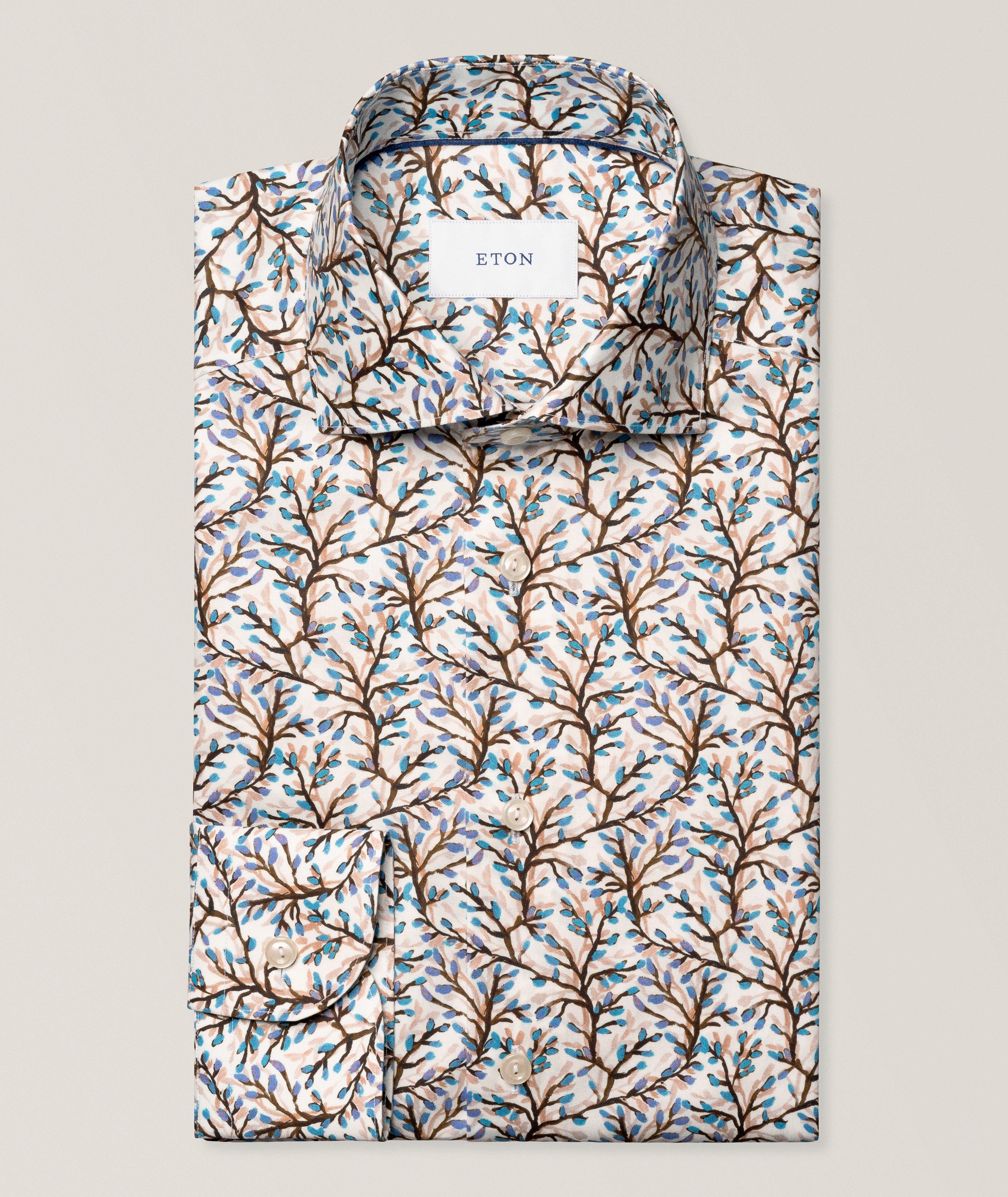 Eton Slim-Fit Floral Twill Dress Shirt