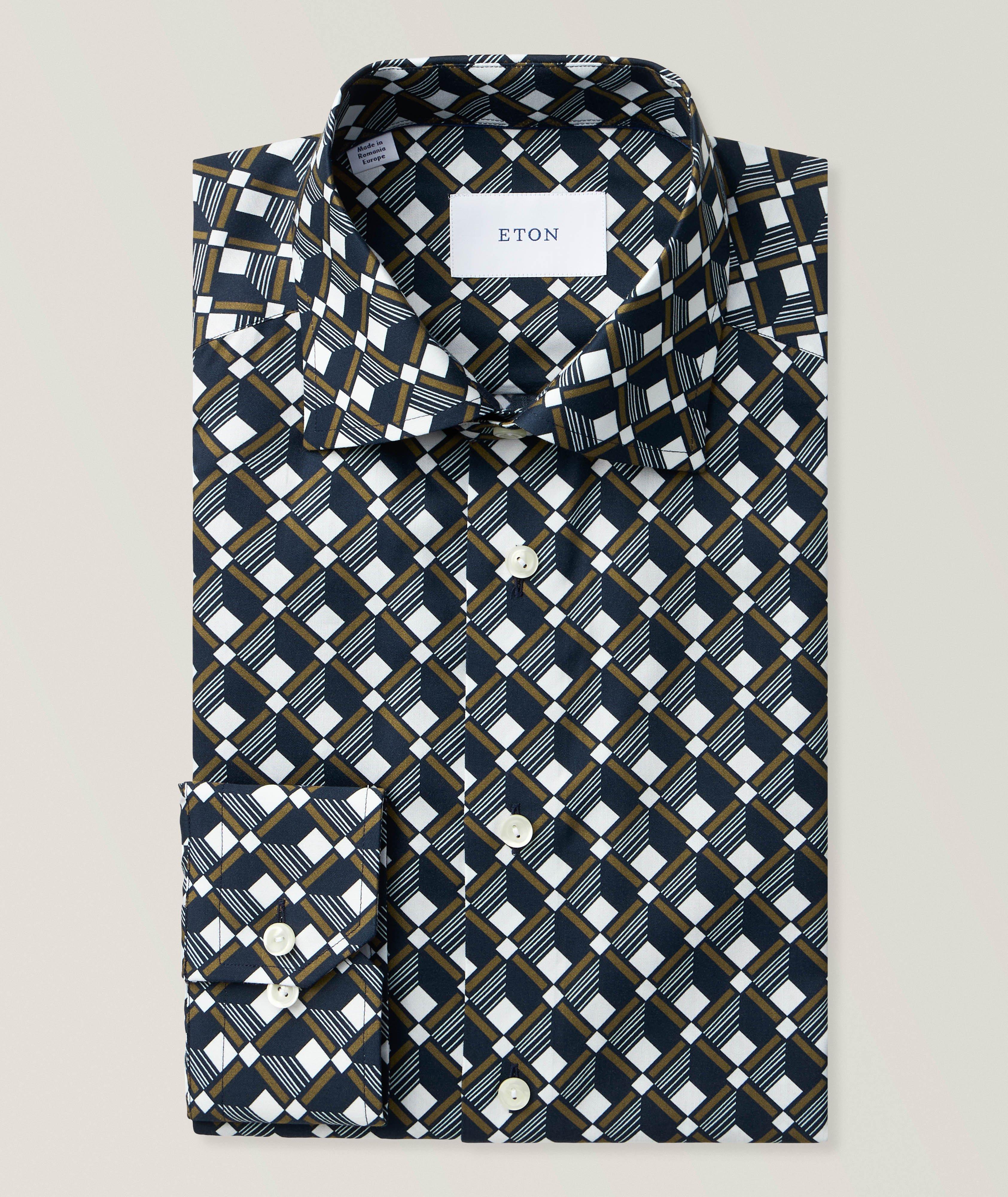 Eton Slim-Fit Geo Cotton-Tencel-Lyocell Shirt