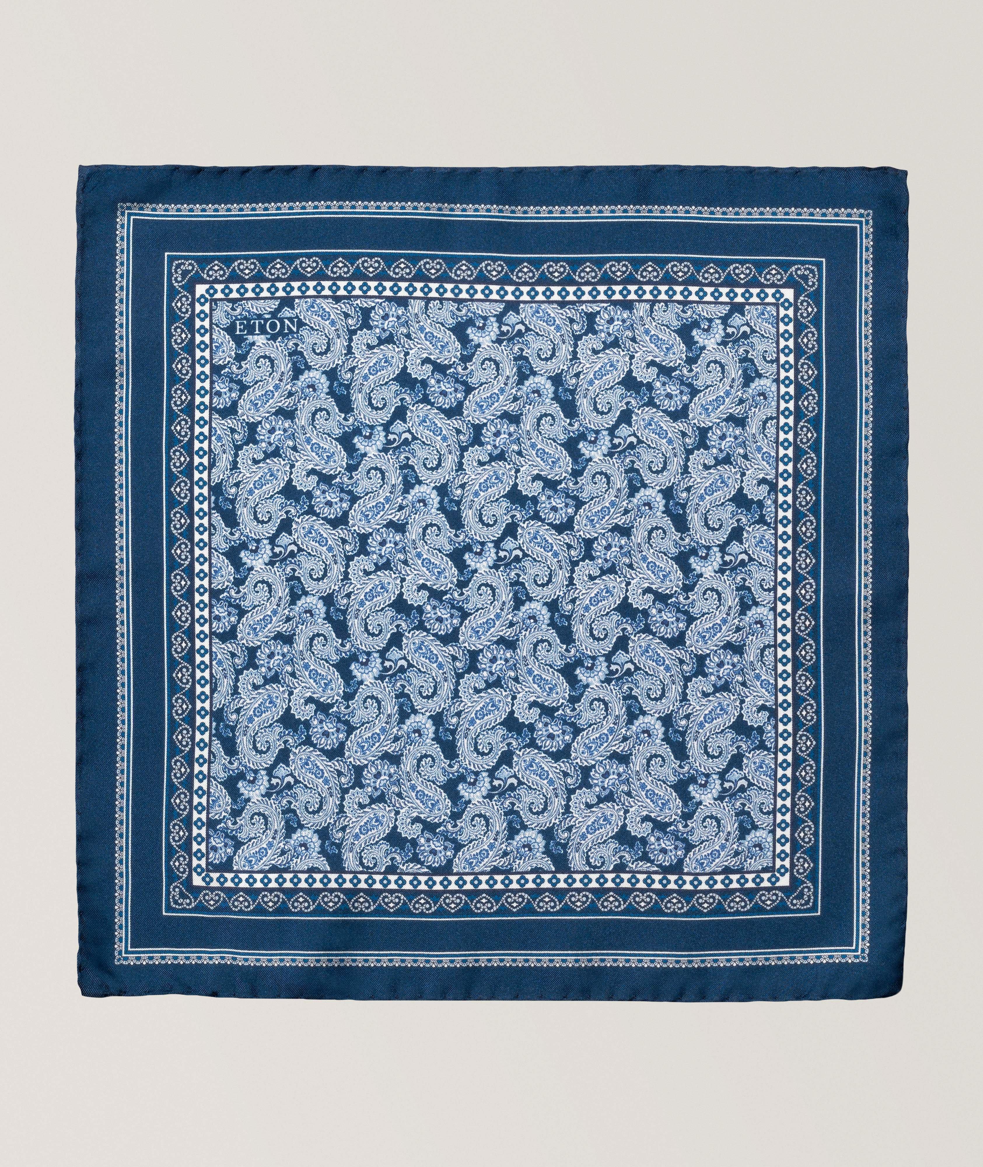 Eton Paisley Silk Pocket Square