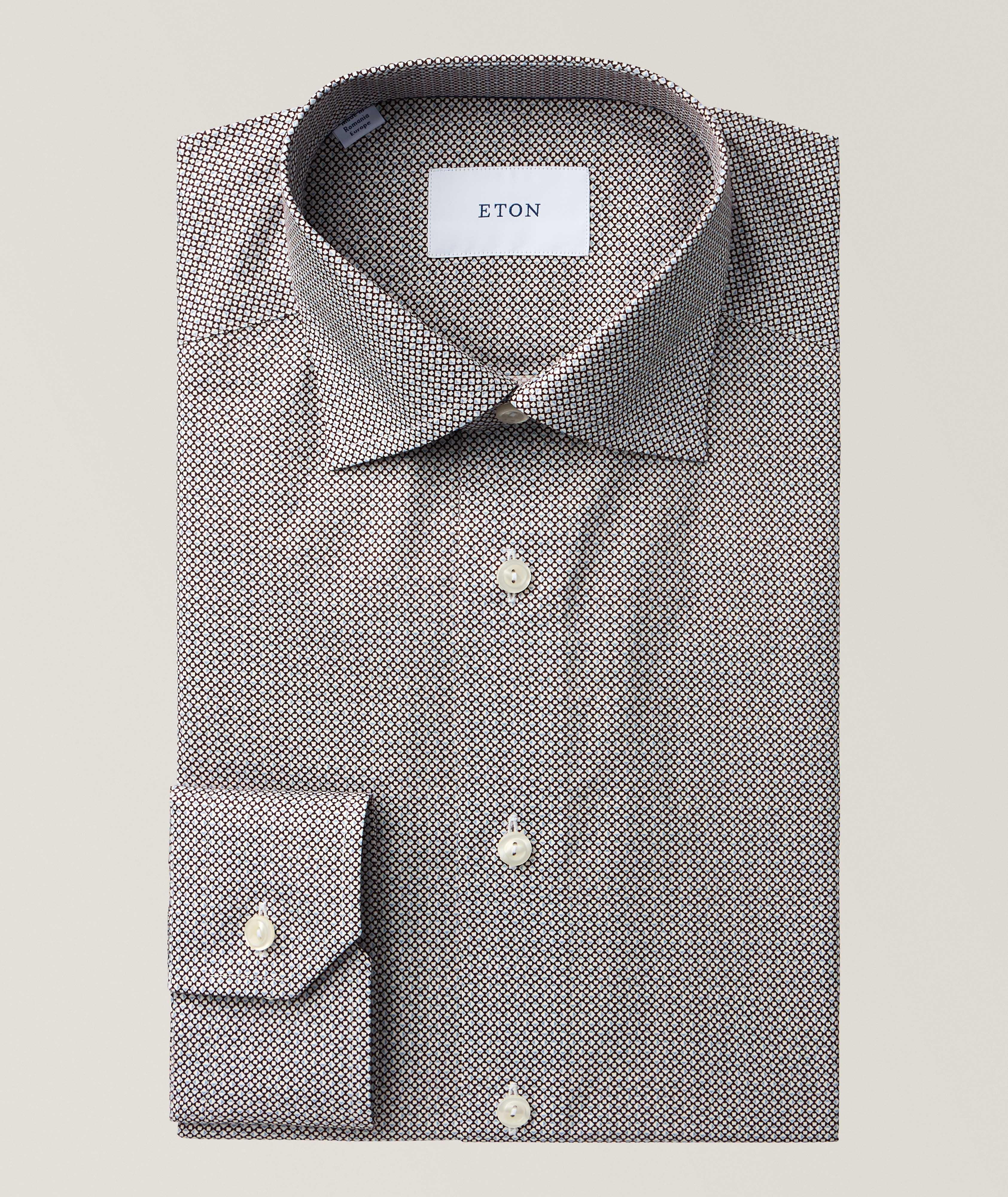 Eton Slim-Fit Micro-Print Signature Twill Shirt