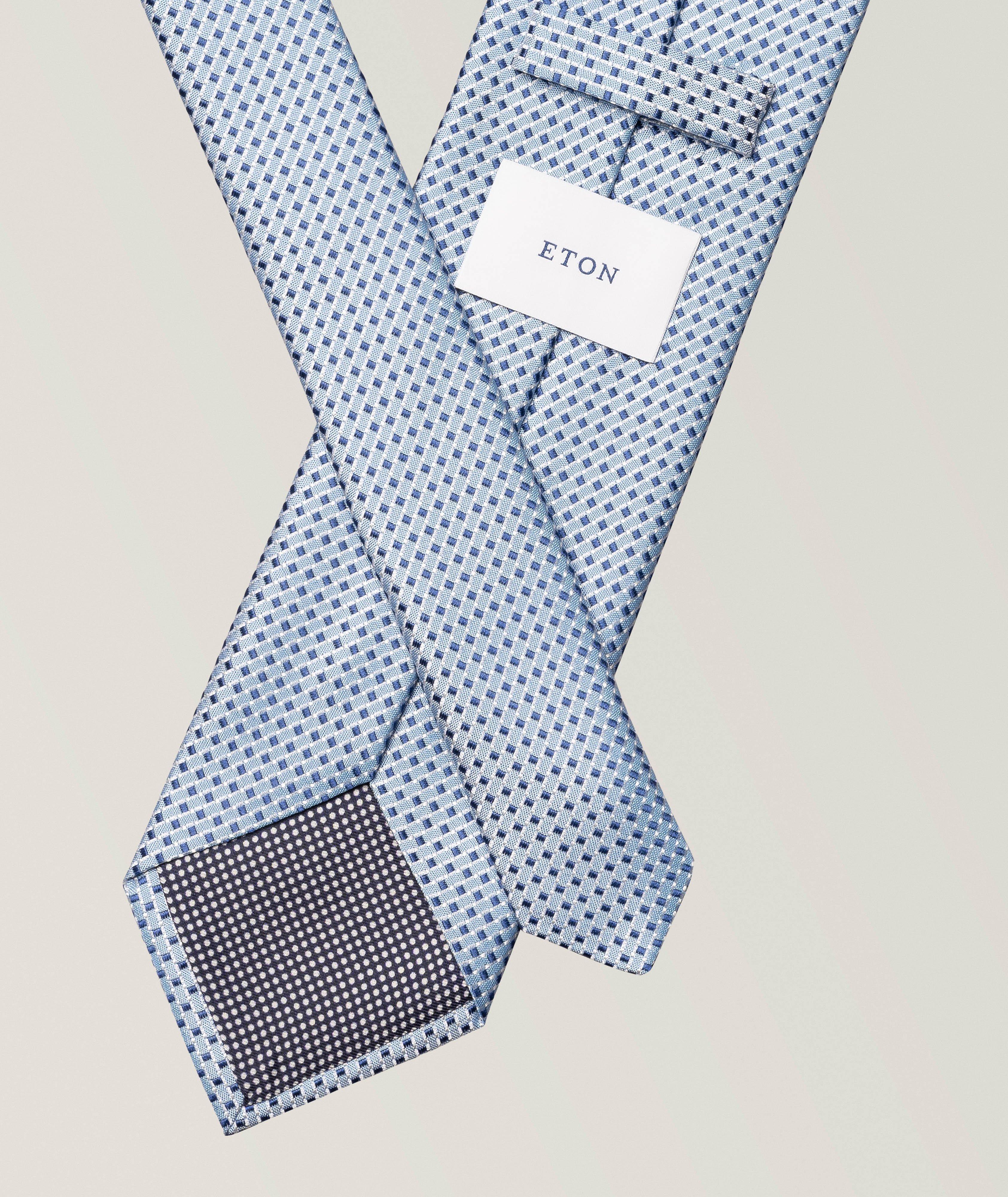 Micro-Geometric Woven Silk Tie image 1