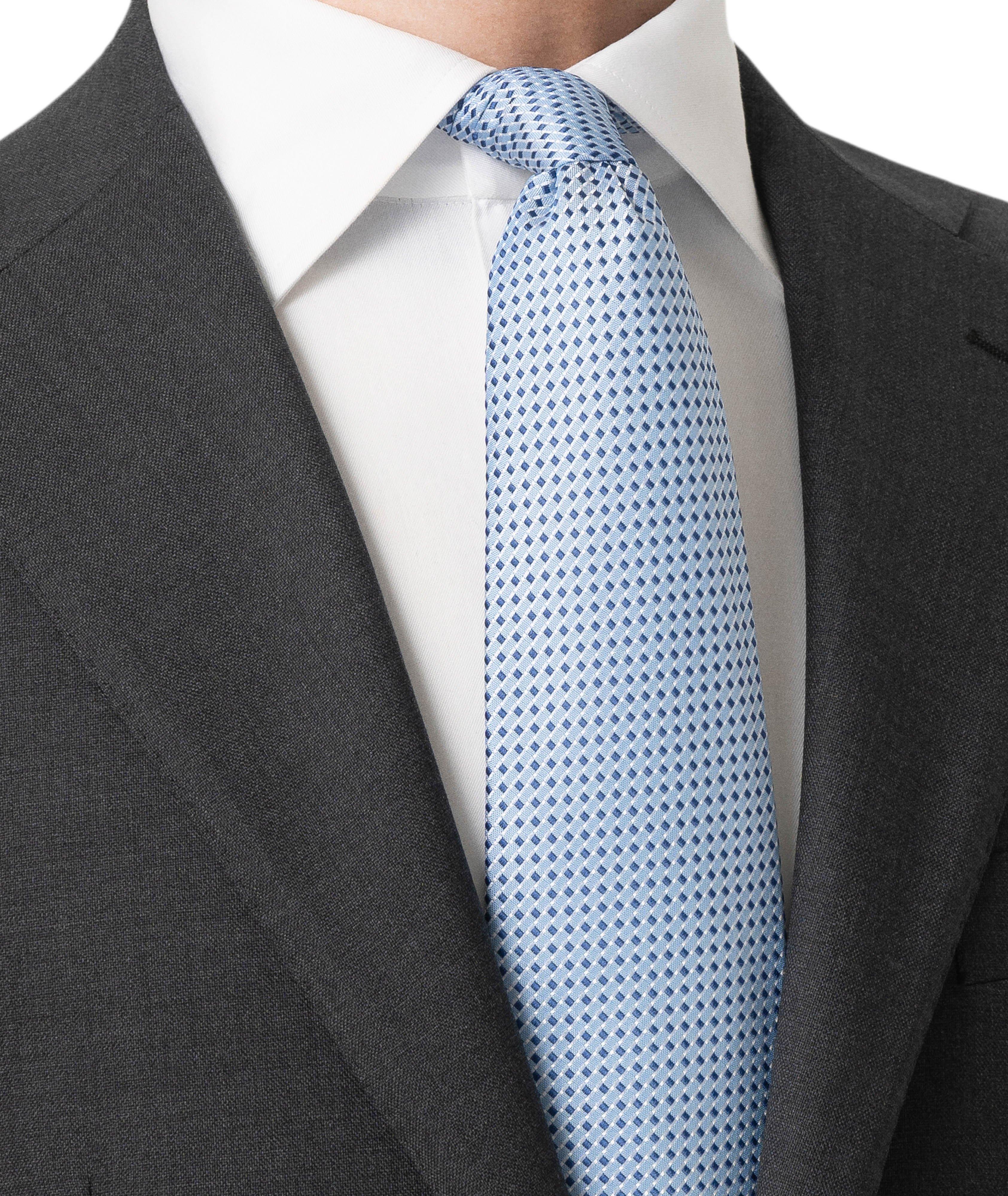 Micro-Geometric Woven Silk Tie image 3