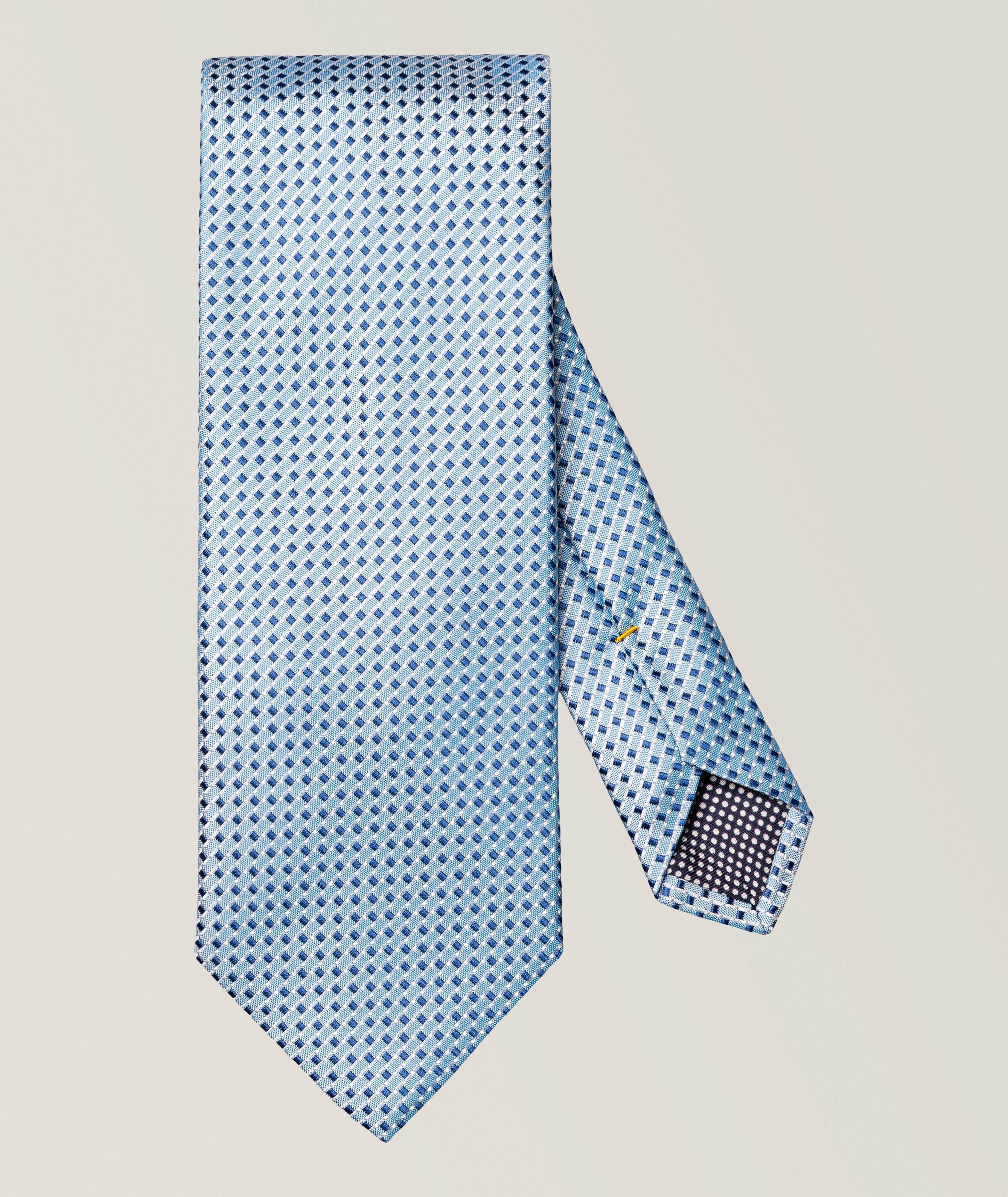 Micro-Geometric Woven Silk Tie image 0