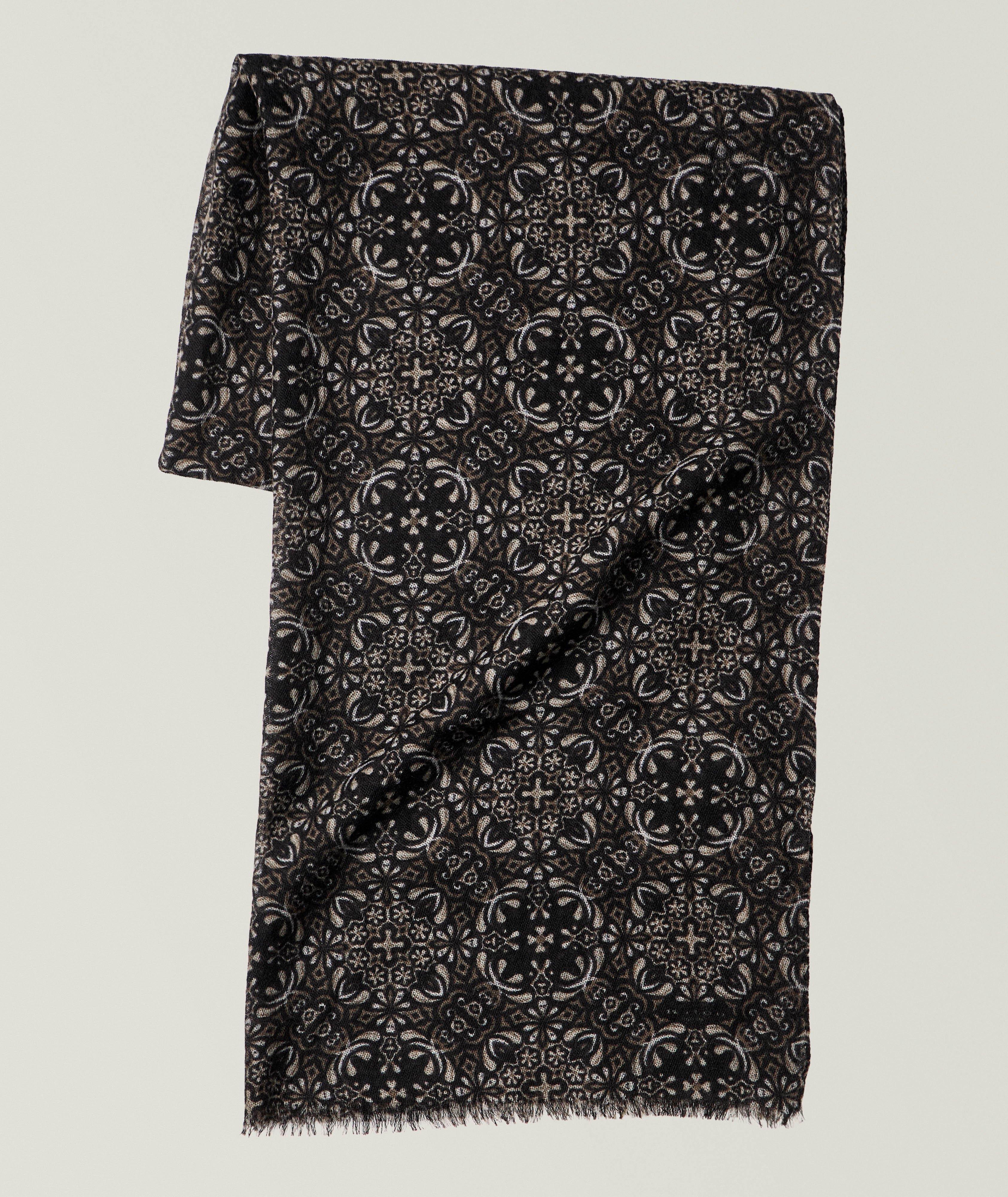 Kiton Floral Cashmere Scarf