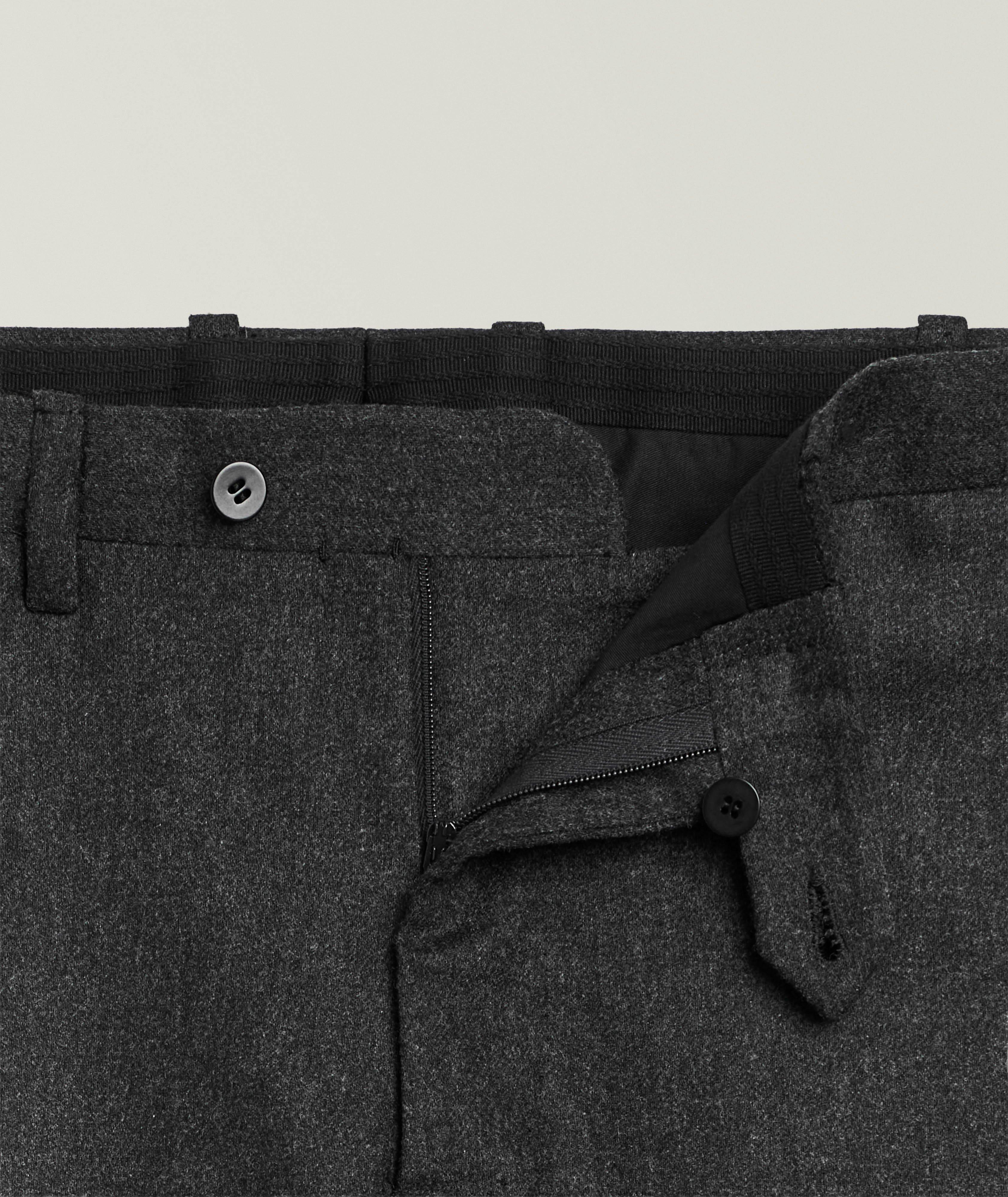 Brushed Wool-Blend Tapered Dress Pants image 1