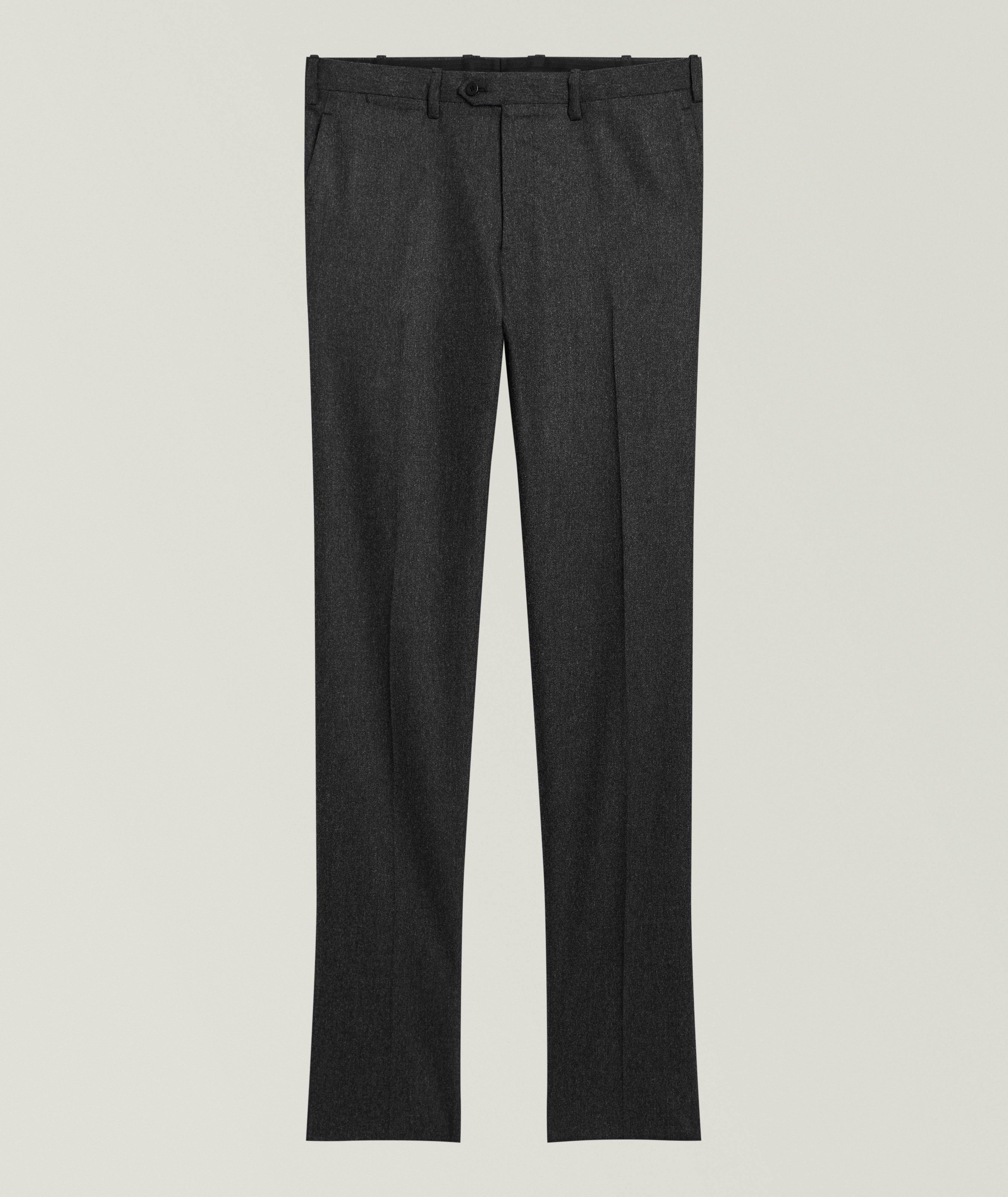 Kiton Brushed Wool-Blend Tapered Dress Pants