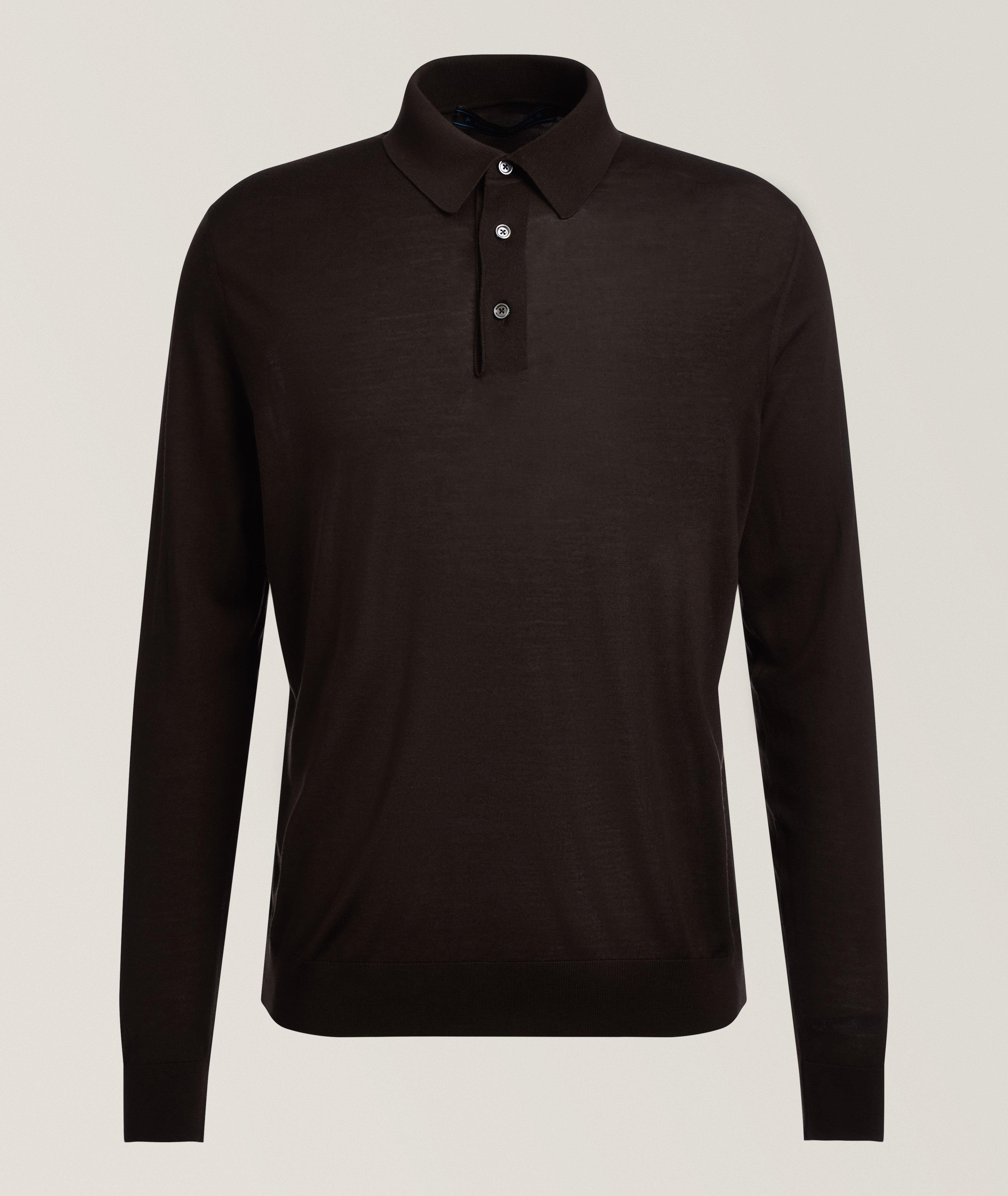 Kiton Blue Diamond Wool Polo Shirt